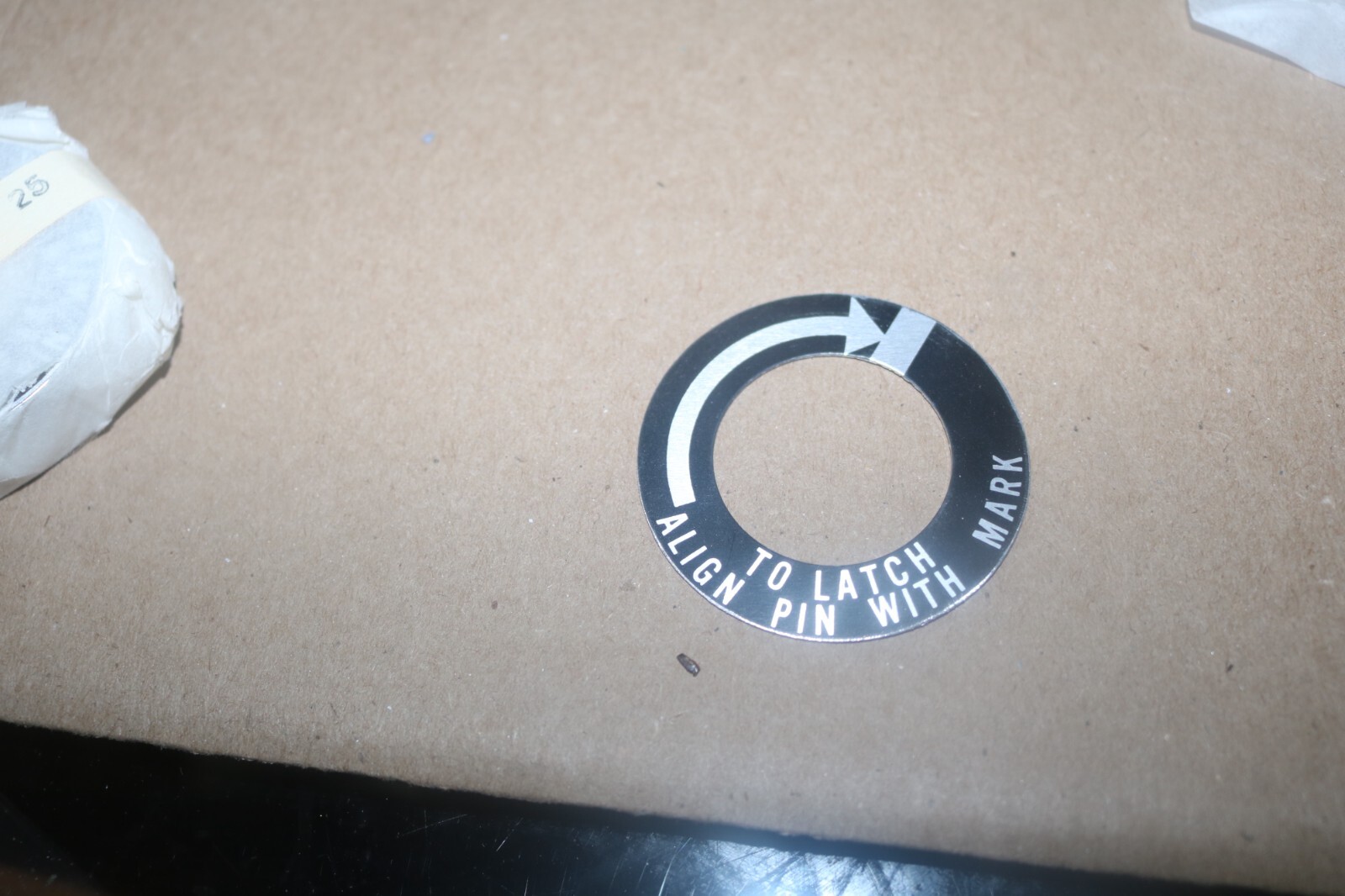 NOS vintage F4 Phantom canopy latch pin instruction plate P/N 32-891553 NOS vintage F4 Phantom canopy latch pin instruction plate P/N 32-891553