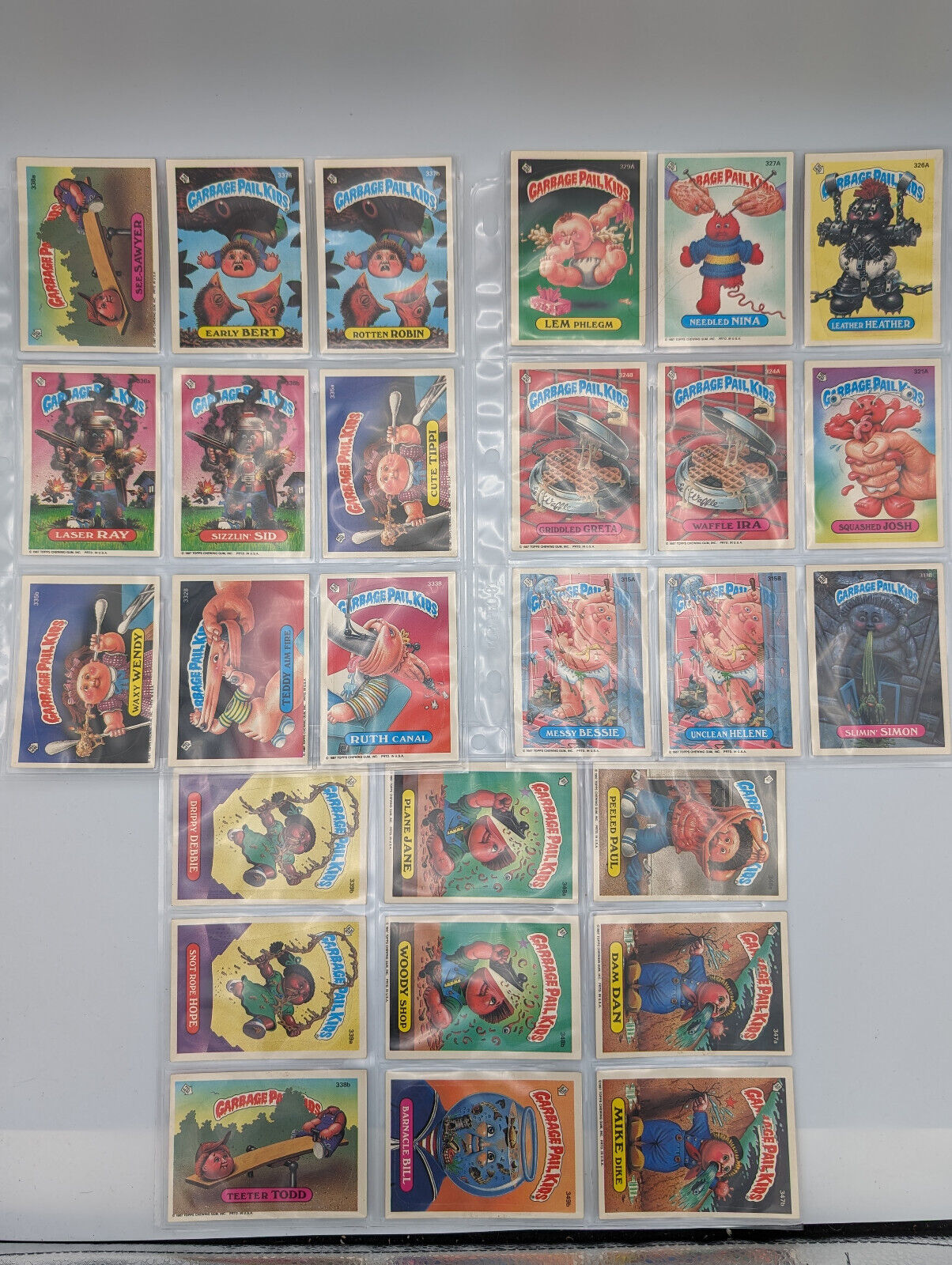 Vintage Lot of 102 Topps Garbage Pail Kids Cards - Year 1987