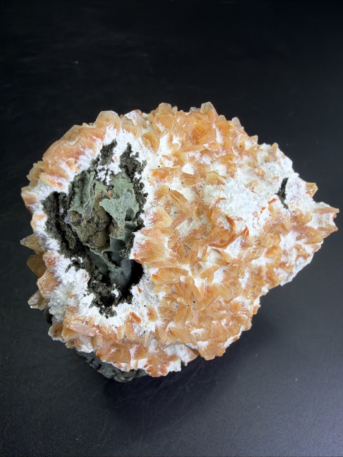 Natural Orange Heulandite W/ Okenite On Matrix Crystals, Zeolite, Specimens