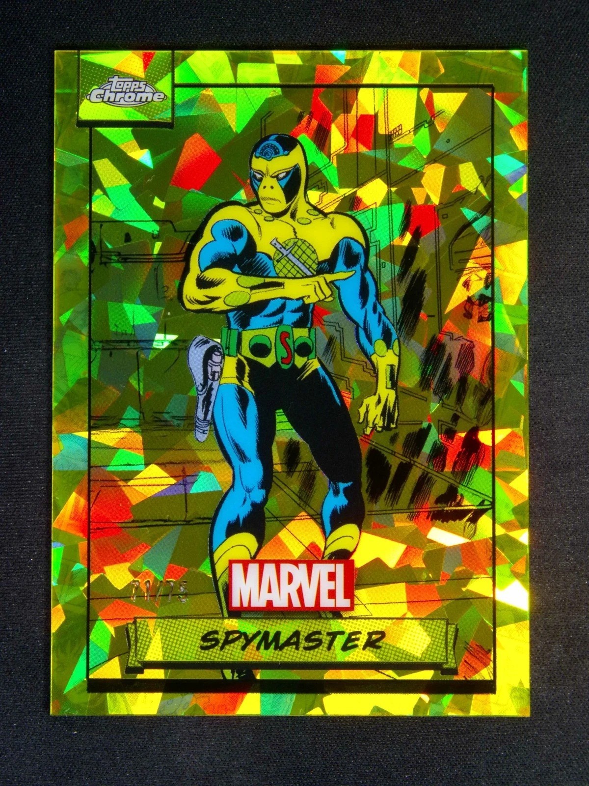 2024 Topps Chrome Marvel #148 Spymaster Doom Spider Gambit YELLOW SAPPHIRE /75 2024 Topps Chrome Marvel #148 Spymaster Doom Spider Gambit YELLOW SAPPHIRE /75