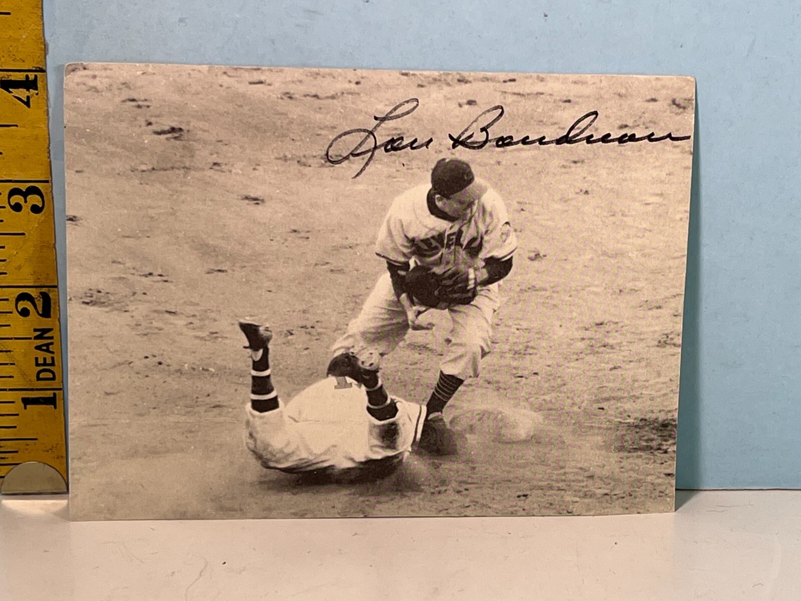 Lou Boudreau Autographed Signature Magazine Photo