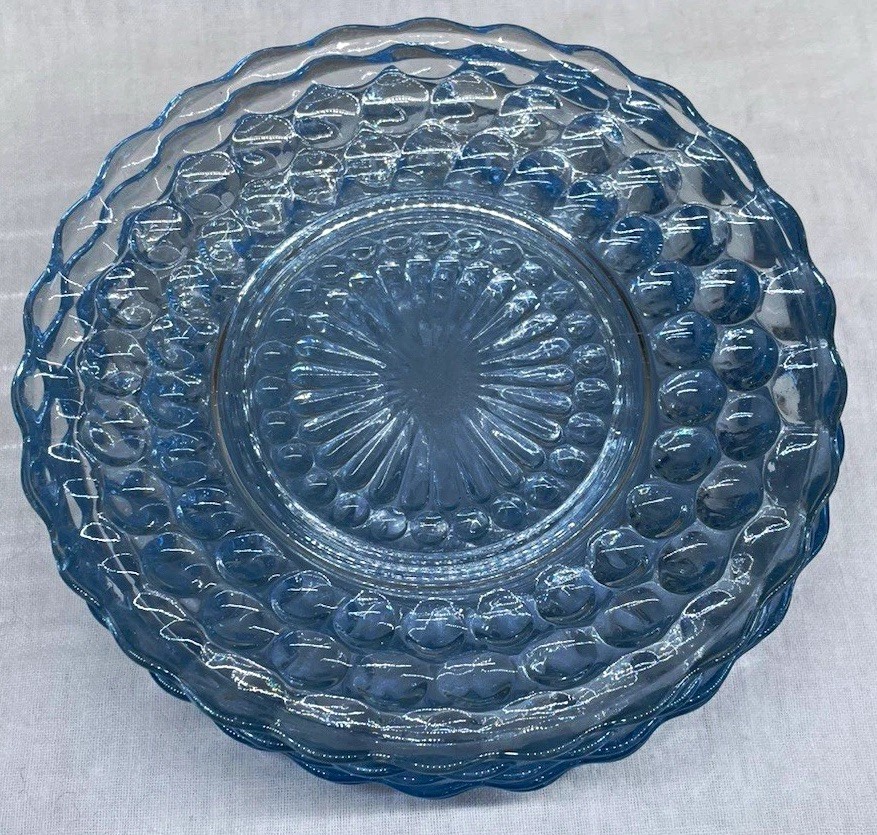 VTG 1940s Anchor Hocking Bubble Sapphire Blue Glass 6.5 VTG 1940s Anchor Hocking Bubble Sapphire Blue Glass 6.5
