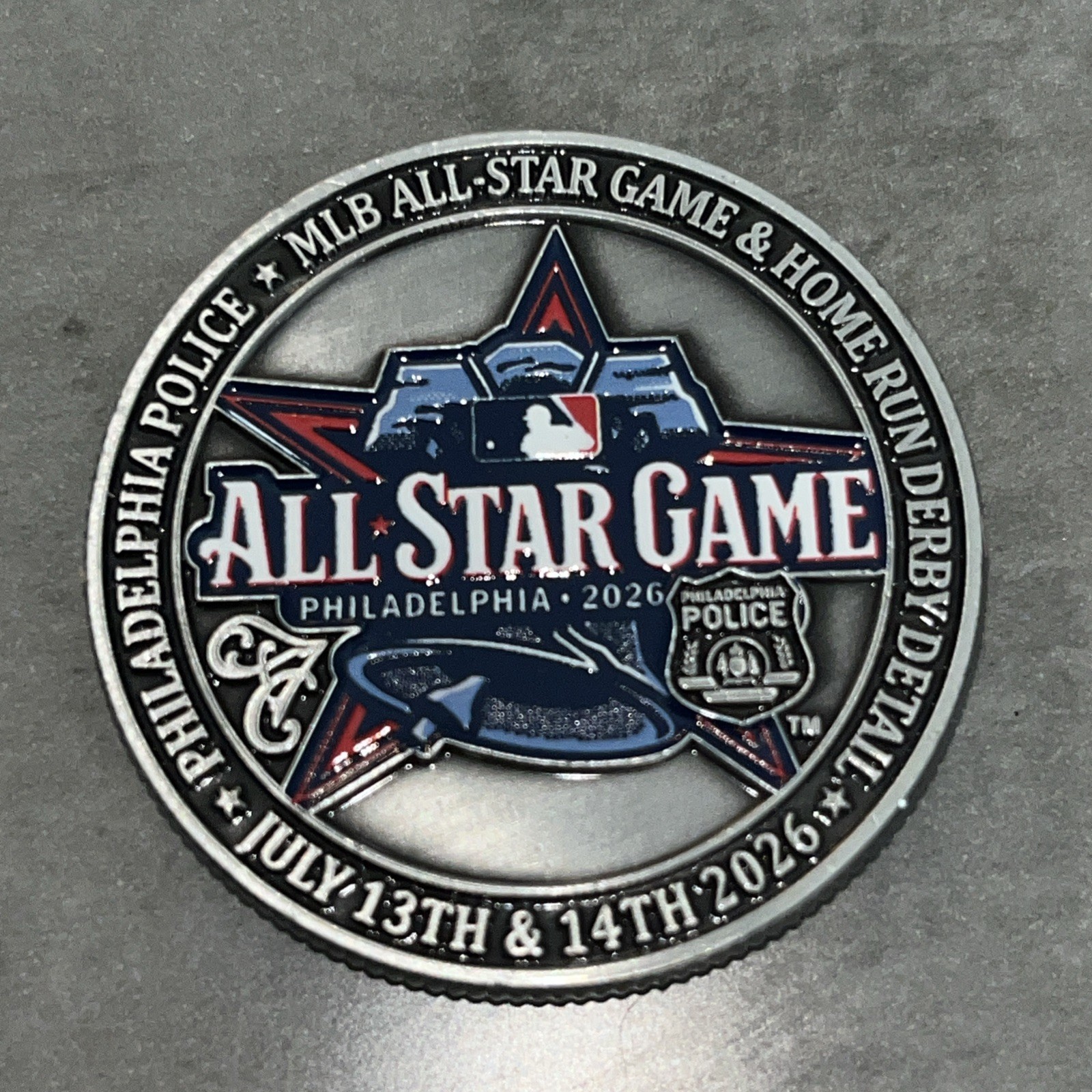 Philadelphia Police 2026 MLB All Star Game challenge coin Philadelphia Police 2026 MLB All Star Game challenge coin