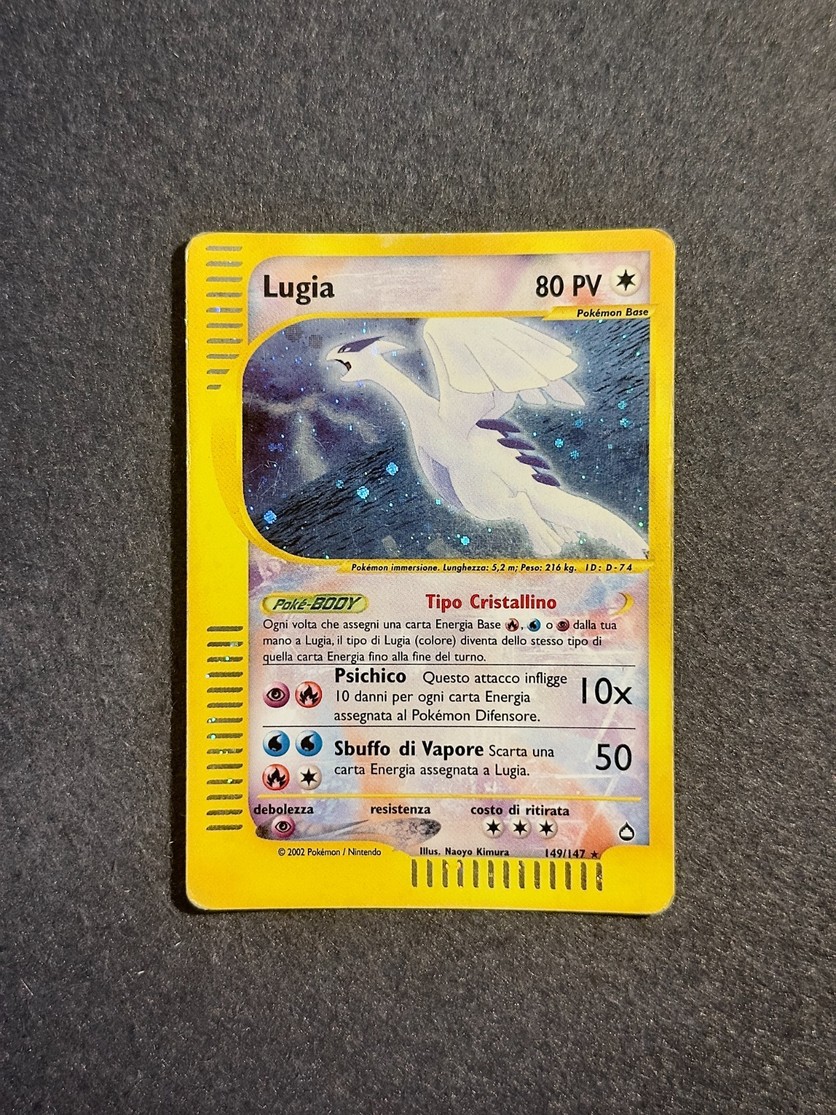 Pokemon Lugia Crystal 149/147 Holo Aquapolis 2003 Italian EXC Tcg Pokemon Lugia Crystal 149/147 Holo Aquapolis 2003 Italian EXC Tcg