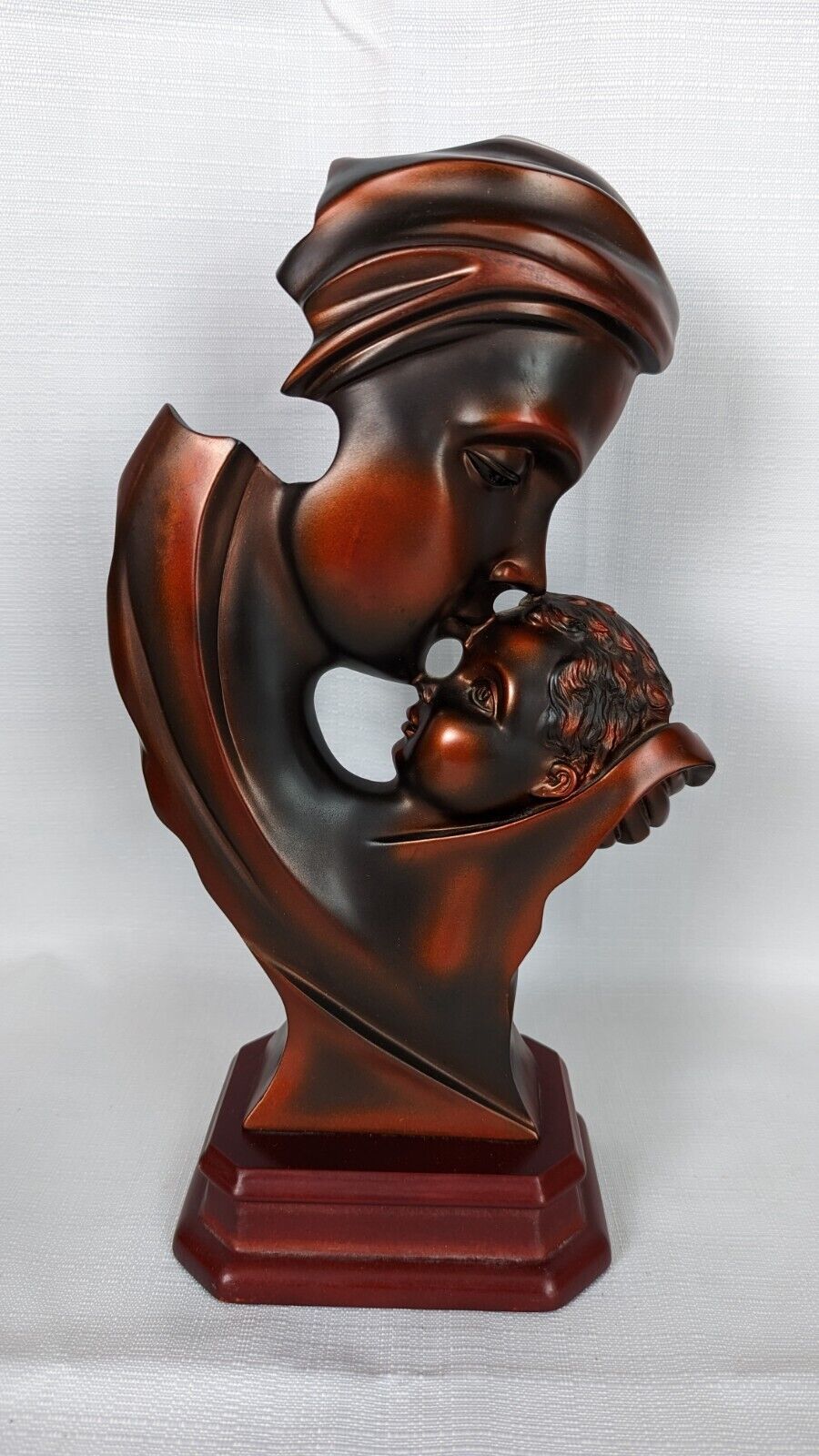 Vintage statue by Herco gift of a mother and child In a beautiful bronze color