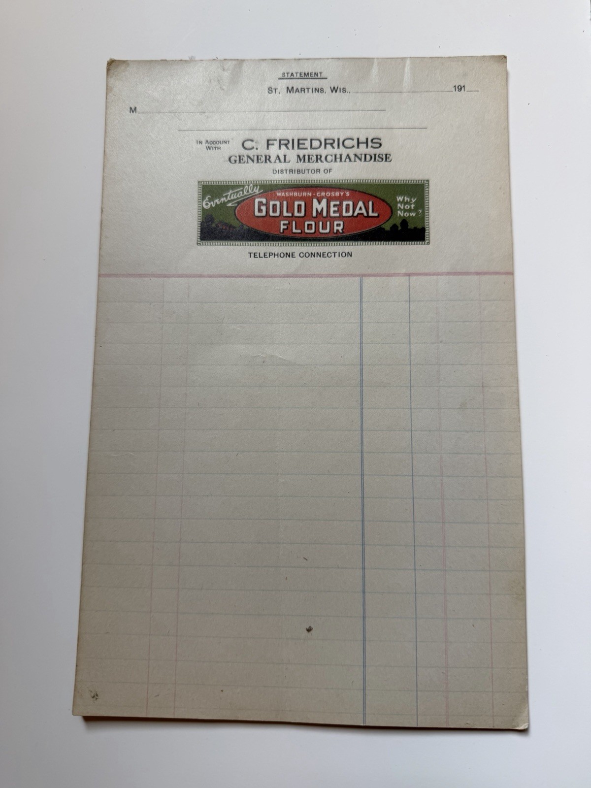ORIGINAL EARLY 1900s C. FRIEDRICHS GOLD MEDAL FLOUR INVOICE BOOKLET 20 PAGES ORIGINAL EARLY 1900s C. FRIEDRICHS GOLD MEDAL FLOUR INVOICE BOOKLET 20 PAGES