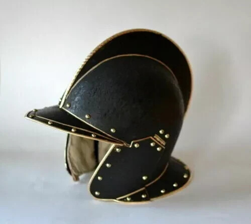 18GA Brass Medieval Greenwich Burgonet Helmet Museum Historical Helmet Halloween 18GA Brass Medieval Greenwich Burgonet Helmet Museum Historical Helmet Halloween