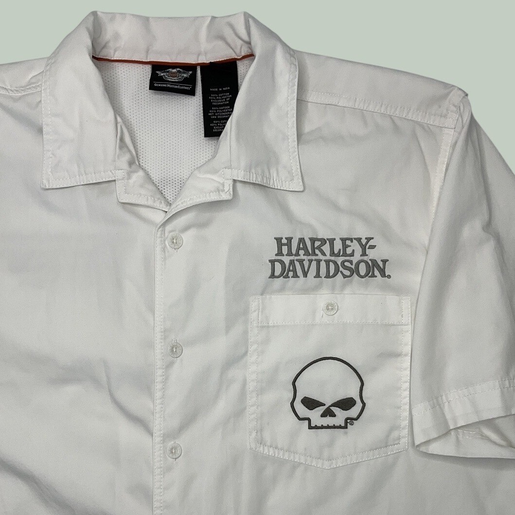 Harley Davidson Mens XL Motorcycle Shirt Skull Vented Embroidered Biker Riding Harley Davidson Mens XL Motorcycle Shirt Skull Vented Embroidered Biker Riding