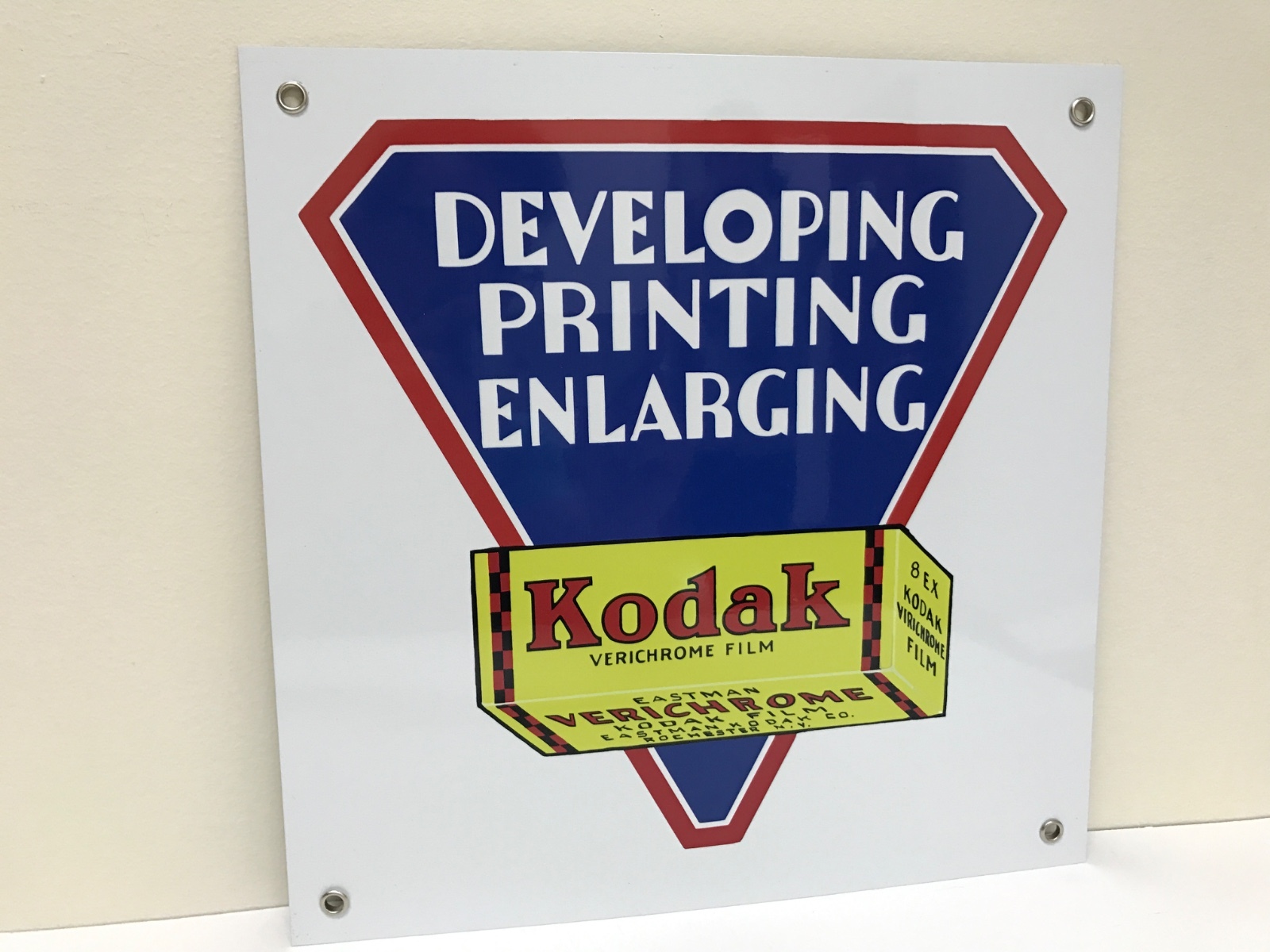 Kodak film vintage style metal advertising sign baked