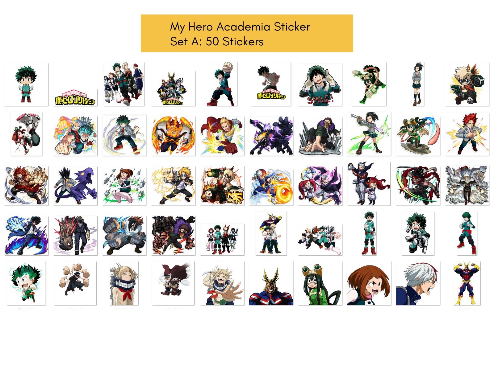 My Hero Academia 100 Sticker, 2 Set, No Repeat, MHA Anime Stickers SHIP FROM USA My Hero Academia 100 Sticker, 2 Set, No Repeat, MHA Anime Stickers SHIP FROM USA