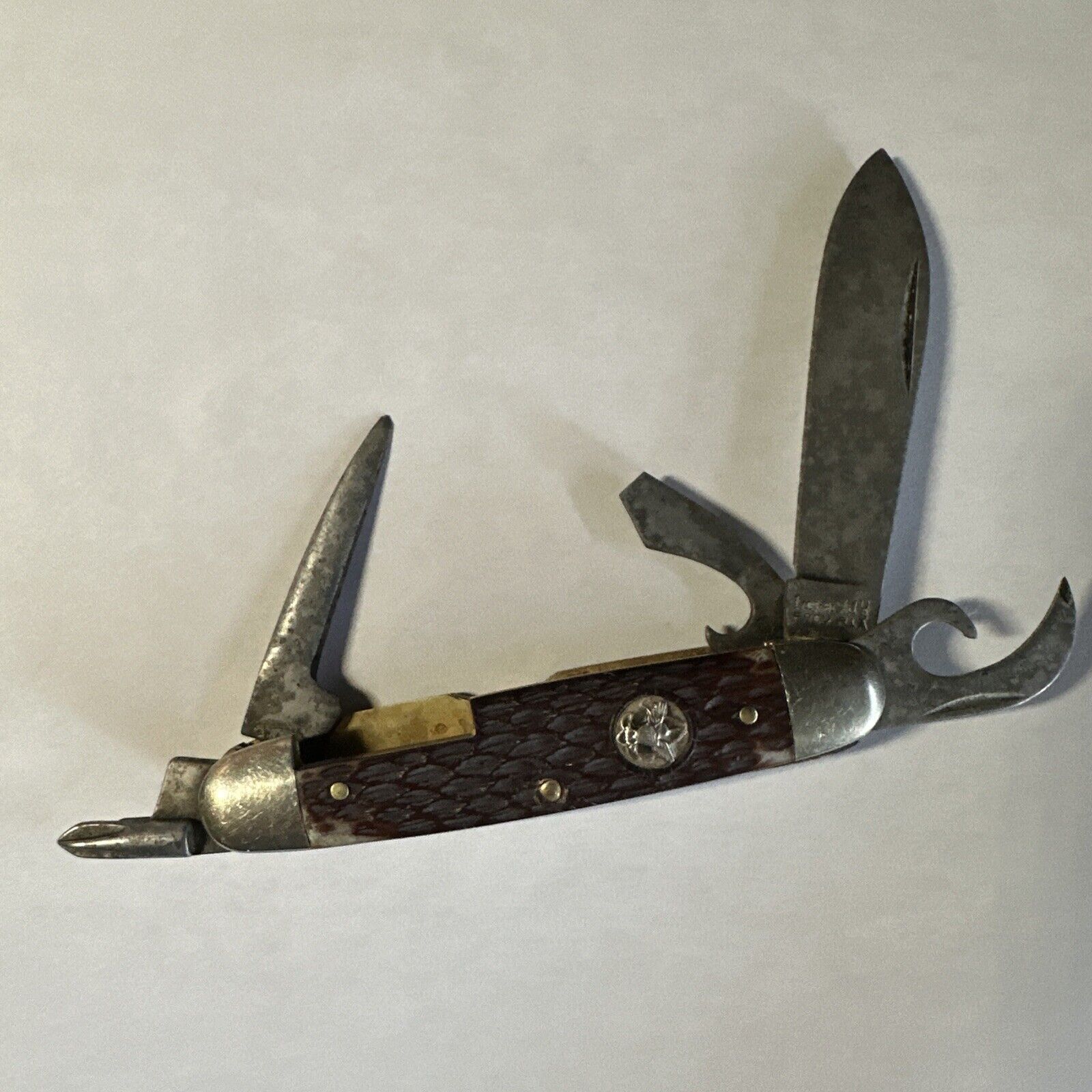 VINTAGE est. 1950`s IMPERIAL (OFFICIAL BOY SCOUT)   5 BLADED CAMP  POCKET KNIFE