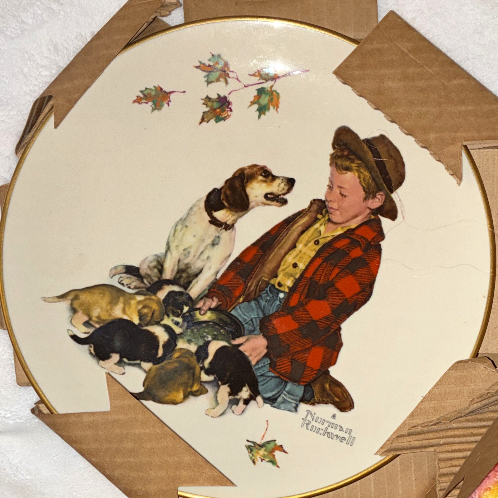Gorham Fine China Norman Rockwell Four Seasons 1971 Limited Edition Plate