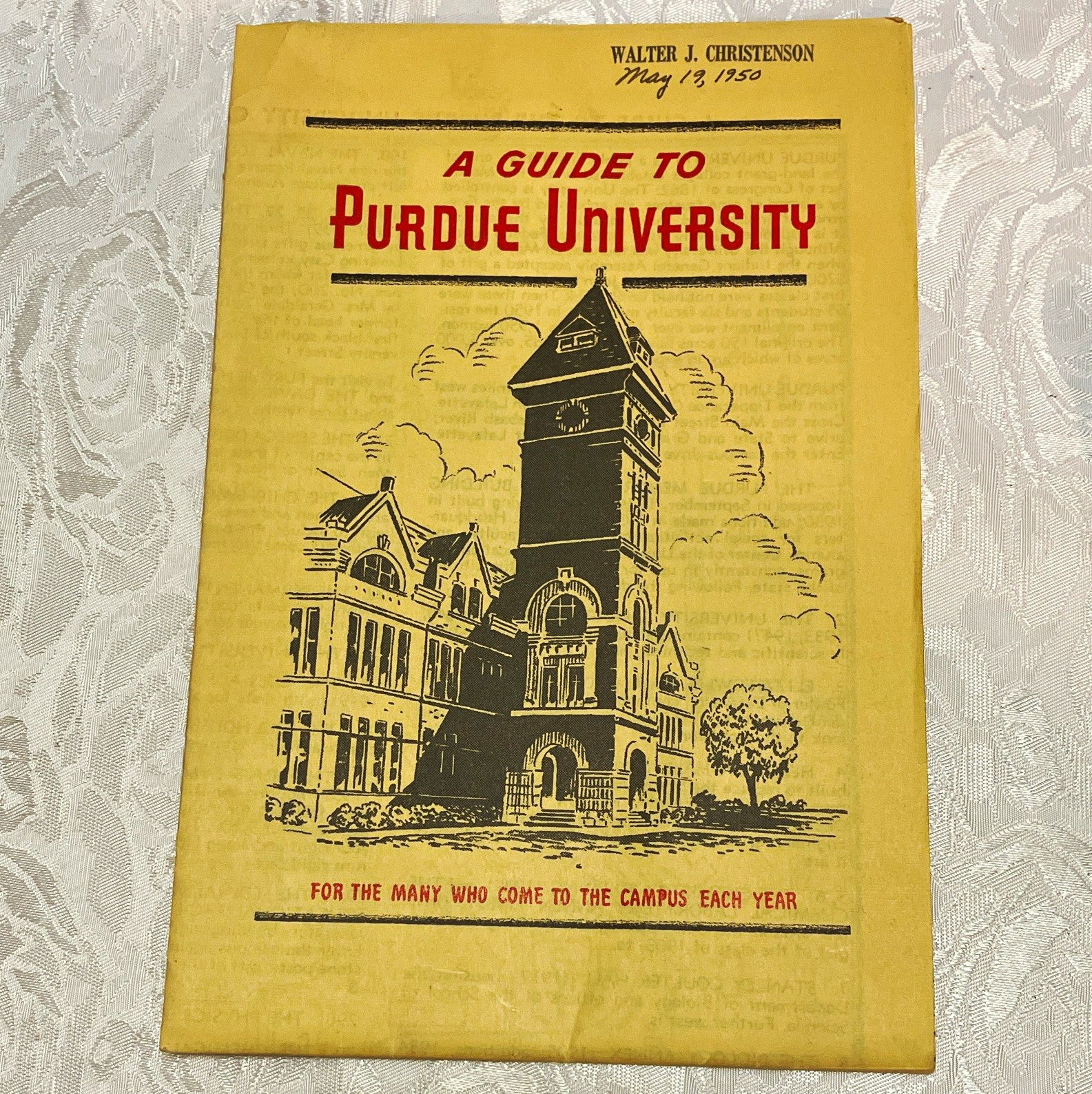 Purdue University Campus Map Guide Booklet 1950 Signed Colleges & Universities Purdue University Campus Map Guide Booklet 1950 Signed Colleges & Universities