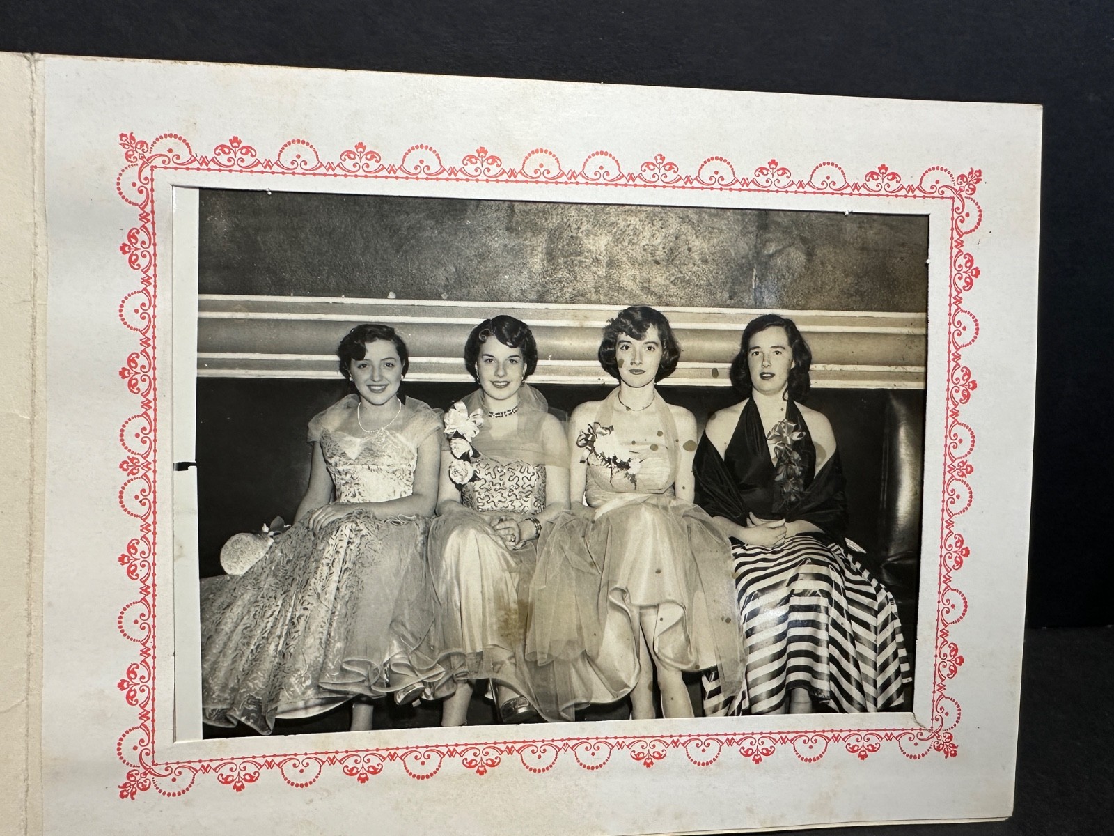 Vintage Photo, 4 Girls in Ball Gowns, Frank Daily\'s Meadowbrook, Cedar Grove NJ