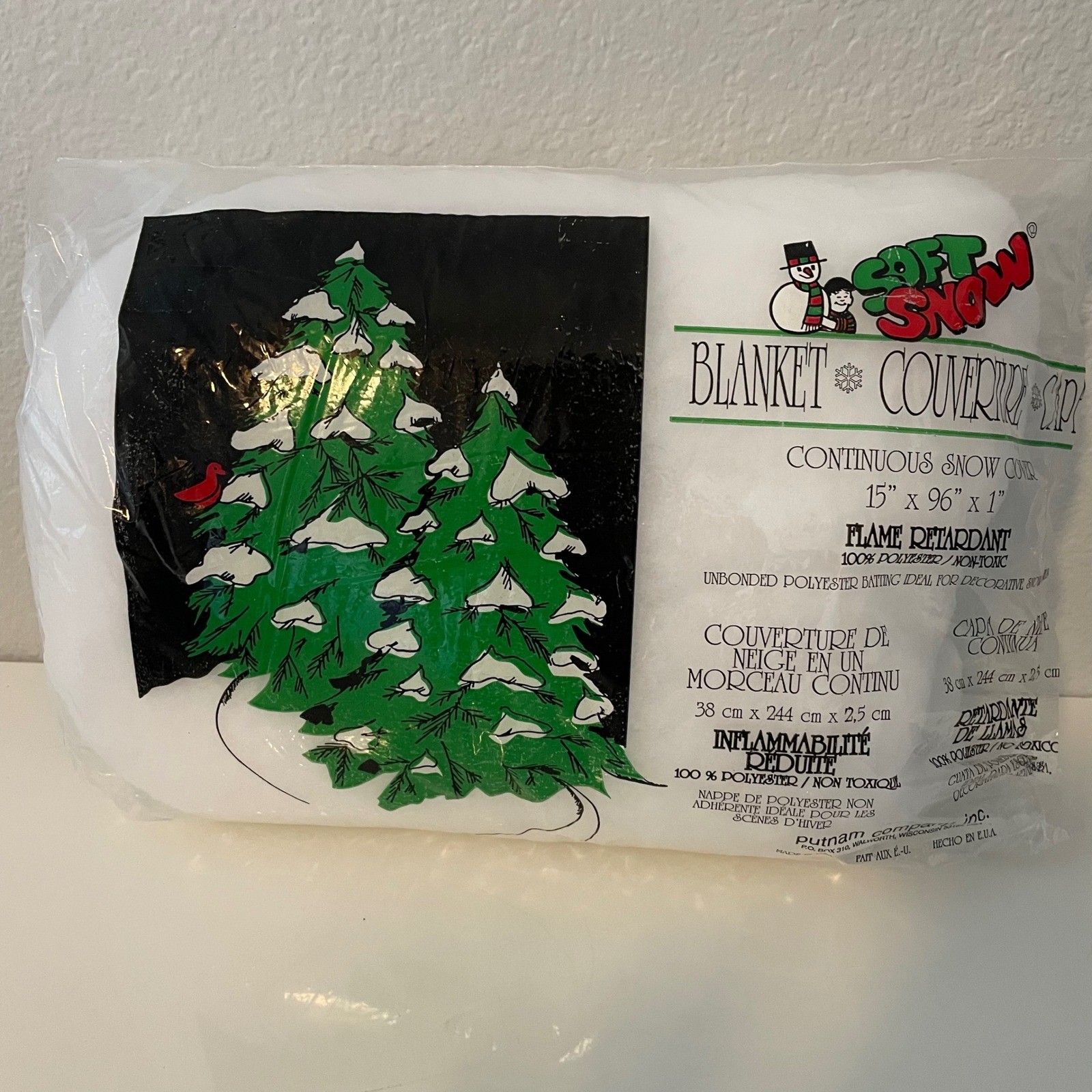 Soft Snow Blanket Continuous Snow Cover 15x96 Christmas Village Decor Putnam Co