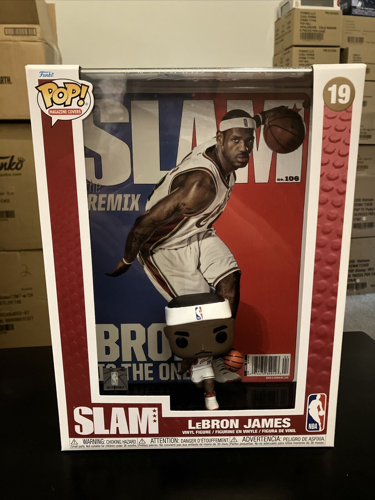 NBA SLAM LeBron James Funko Pop Cover Figure #19 with Case
