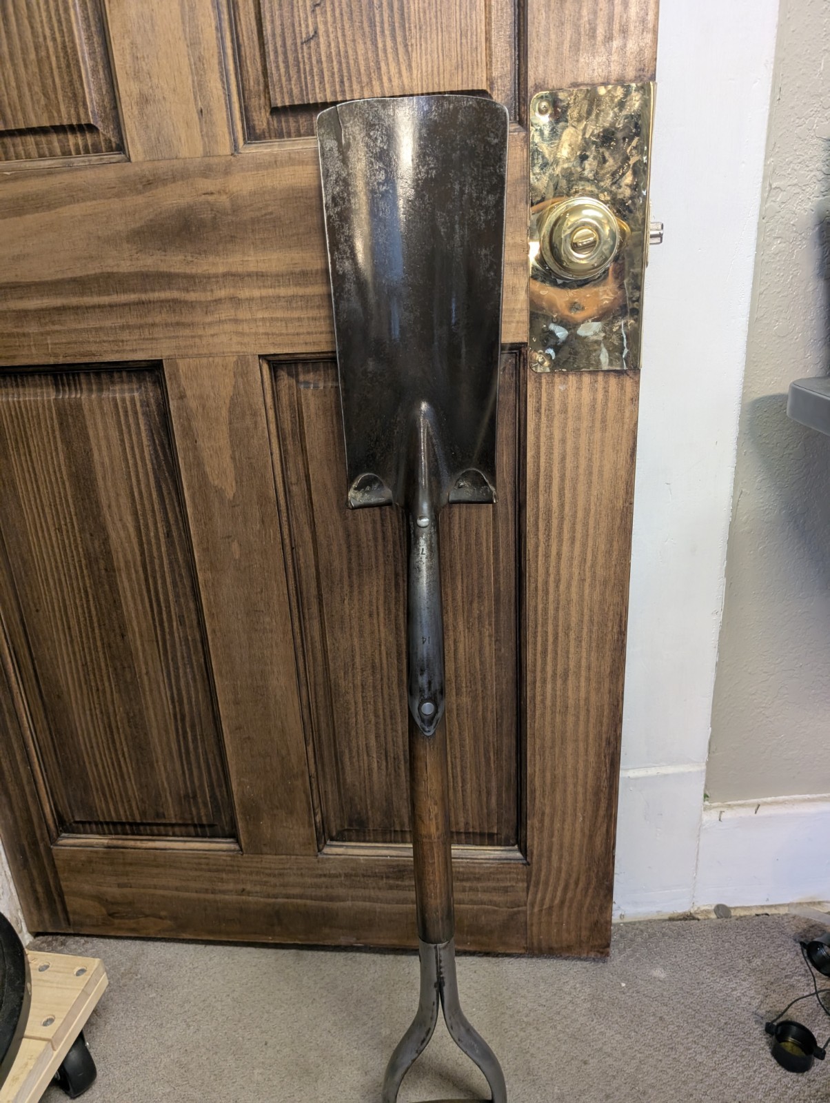 ALL ORIGINAL Vintage True Temper No. 14 Plain-Back Drain Spade w Armor D Handle ALL ORIGINAL Vintage True Temper No. 14 Plain-Back Drain Spade w Armor D Handle