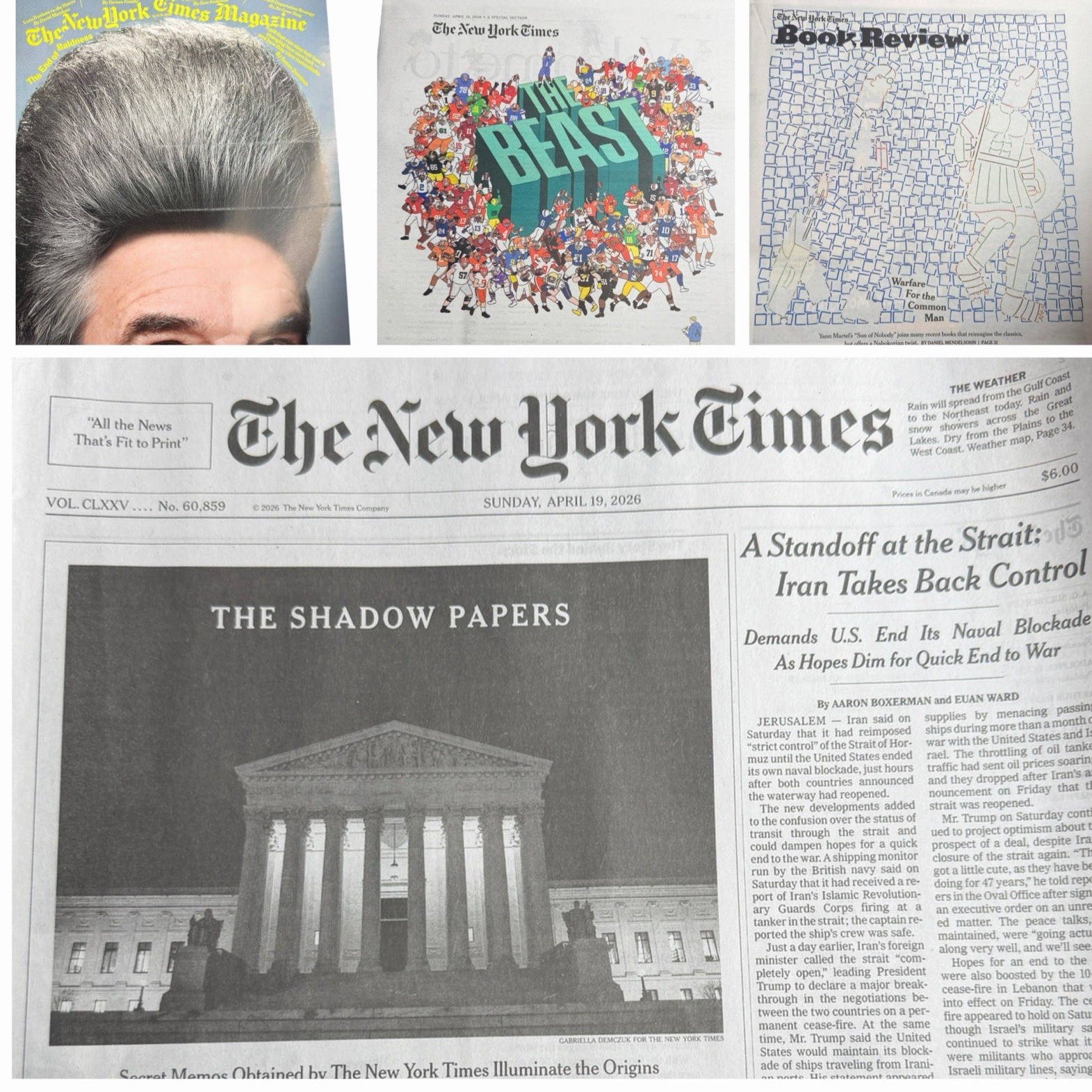 The New York Times Newspaper April 19 2026 SUNDAY Complete Print Paper UNREAD The New York Times Newspaper April 19 2026 SUNDAY Complete Print Paper UNREAD