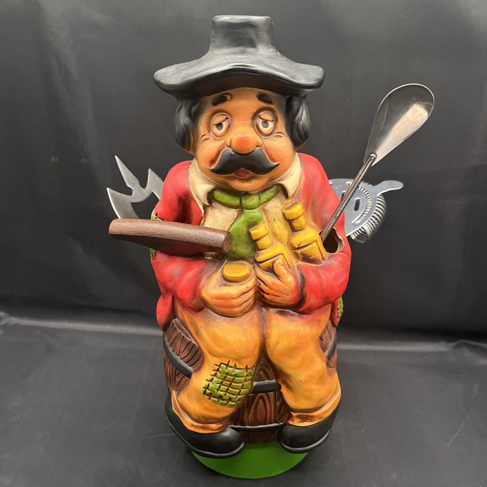 Vintage Ceramic Town Drunk Barware Utensil Holder Japan include Utensils Bum MCM Vintage Ceramic Town Drunk Barware Utensil Holder Japan include Utensils Bum MCM