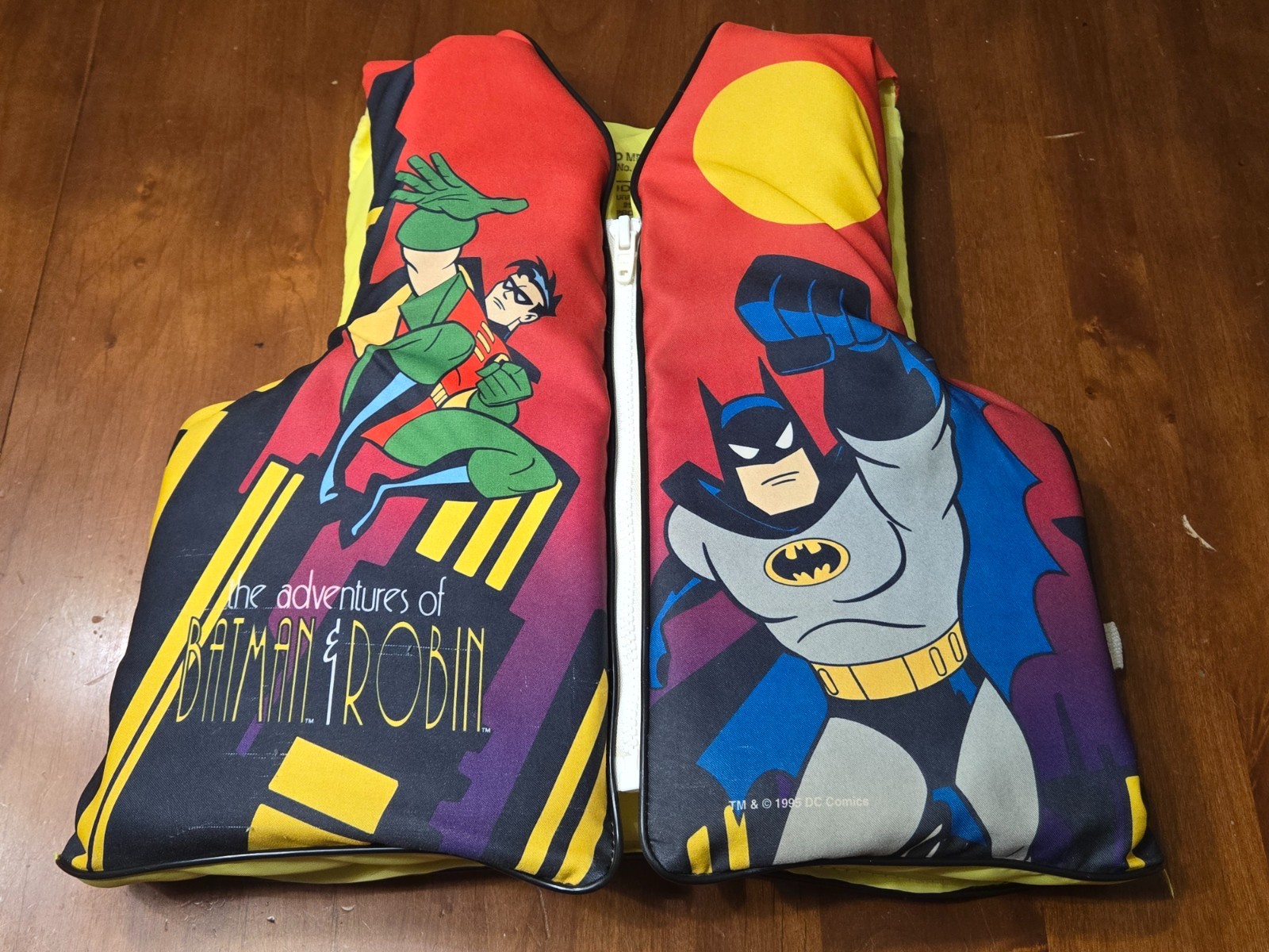 Vintage Adventures of Batman & Robin 1995 DC Comics Kids Life Jacket - Child Med Vintage Adventures of Batman & Robin 1995 DC Comics Kids Life Jacket - Child Med