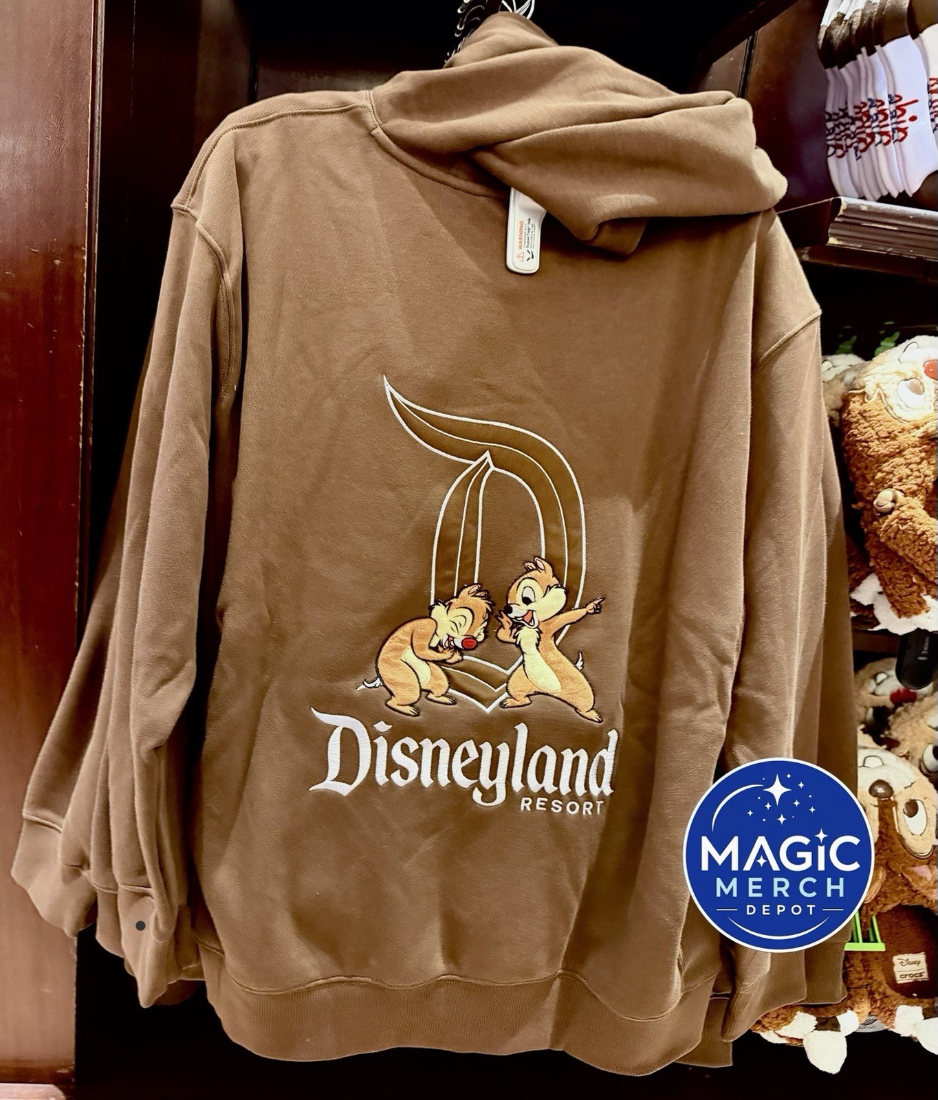NWT 2026 Disney Parks Classic D Chip & Dale Brown Pullover Hoodie ALL SIZES NWT 2026 Disney Parks Classic D Chip & Dale Brown Pullover Hoodie ALL SIZES