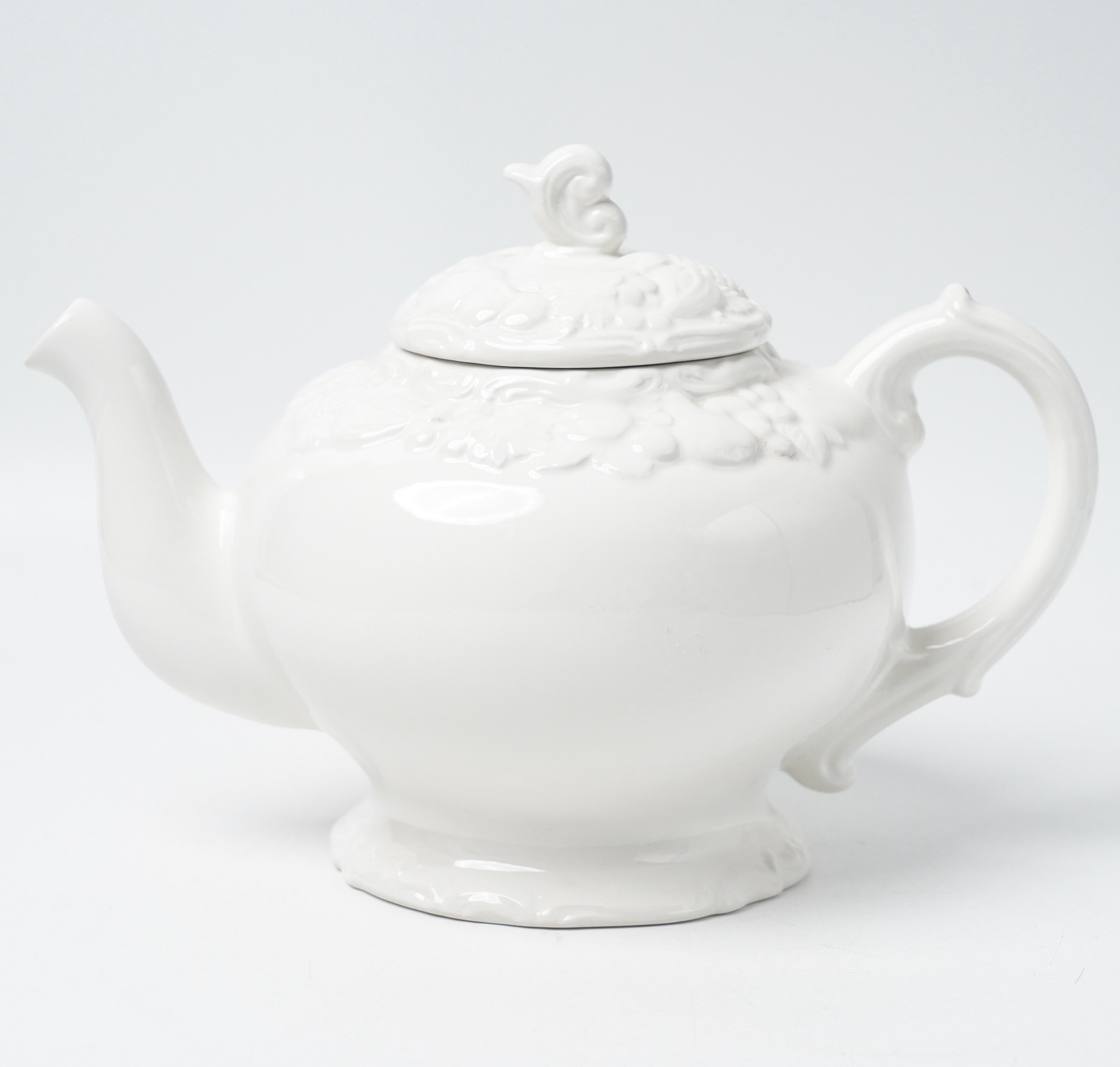 Vintage 1999 Starbucks Teapot Hand Made in Italy White Embossed Fruit Ceramic Vintage 1999 Starbucks Teapot Hand Made in Italy White Embossed Fruit Ceramic