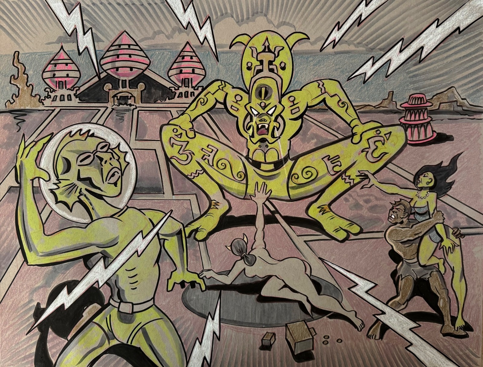 HINDU LORDS MIKE BENNETT\'S ORIGINAL ART (2026) 2/1/26. 2 HINDU LORDS MIKE BENNETT\'S ORIGINAL ART (2026) 2/1/26. 2