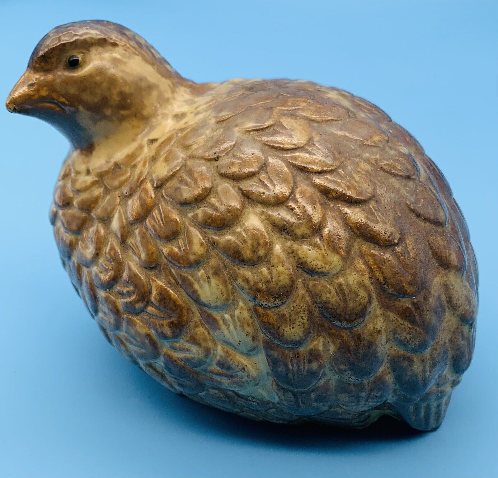 Quail Bird Statue￼ Bird Figurine Pottery Ceramic Common Quail Country Cottage.