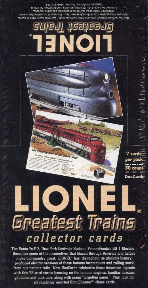 Lionel Greatest Trains Card Box 30 Packs Duocards 1998
