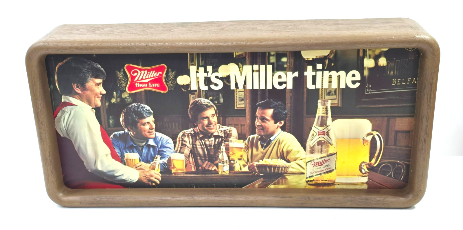 Vintage Miller High Life It's Miller Time Beer Sign Vintage Miller High Life It's Miller Time Beer Sign
