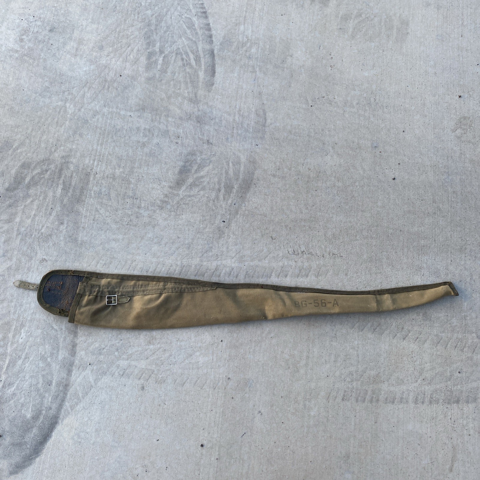 VTG 40s WWII WW2 Jeep Radio Antenna Green Canvas Bag Army Signal Corps BG-56-A
