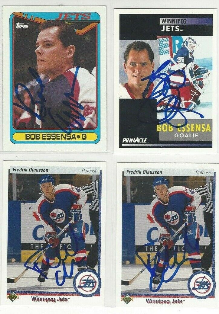 1990-91 Upper Deck #237 Fredrik Olausson Signed Hockey Card Winnipeg Jets
