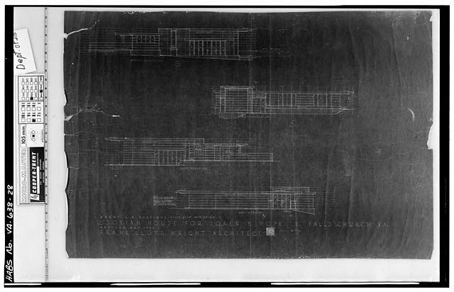 28. Photocopy measured drawing original Taliesin West, Scottsdale, Arizona