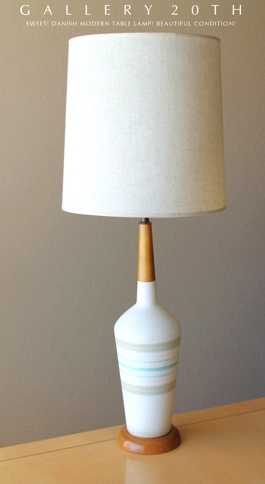 DREAMY VTG DANISH MODERN TABLE LAMP 50'S MID CENTURY HANS WEGNER DESIGNER 60'S