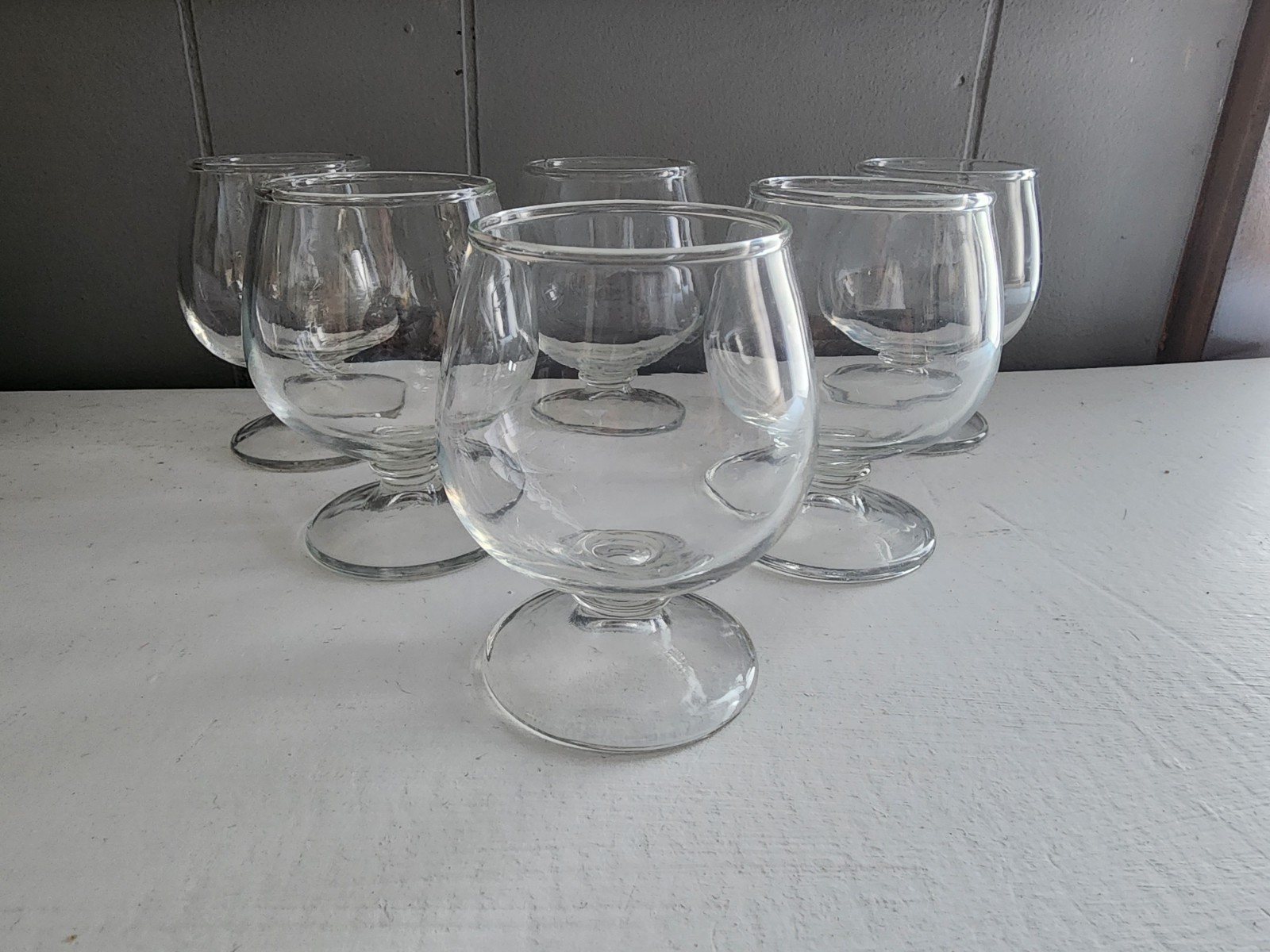 Set Of 6 Vintage Glass Mini Brandy Snifters Shot Glasses Bareware Retro 50s Set Of 6 Vintage Glass Mini Brandy Snifters Shot Glasses Bareware Retro 50s