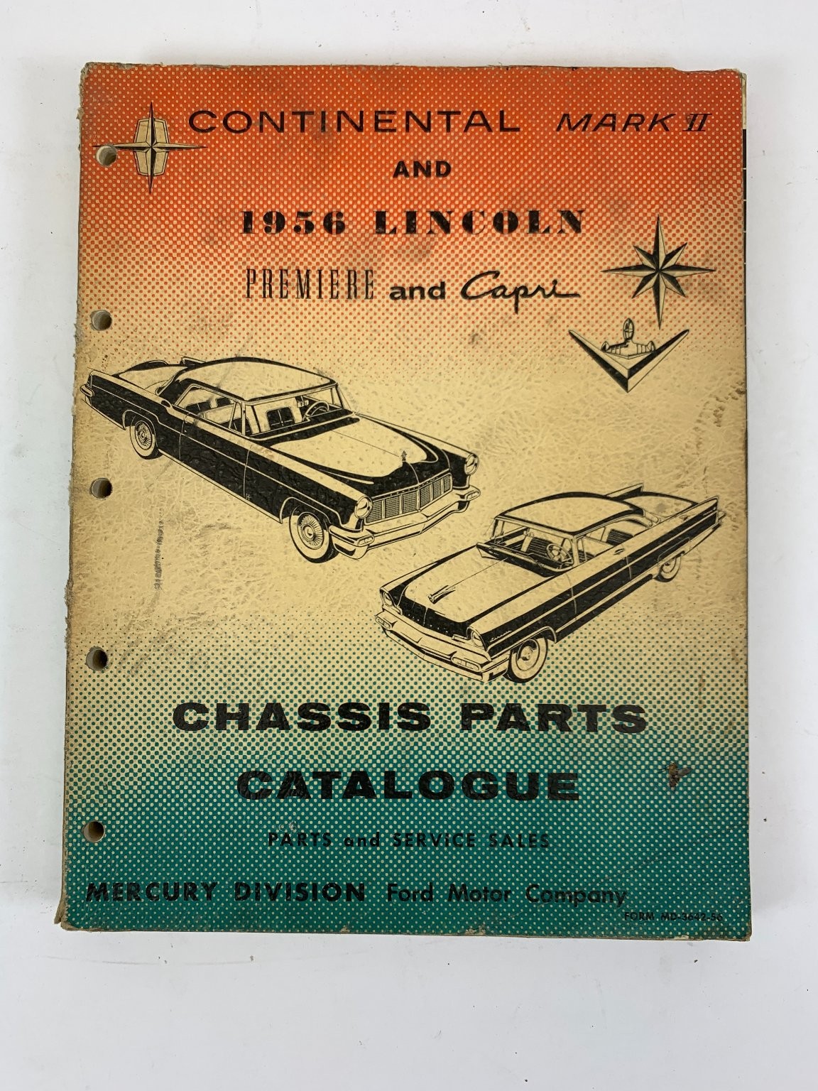 Continental Mark II 1956 Lincoln Chassis Parts Catalogue Ford 1955