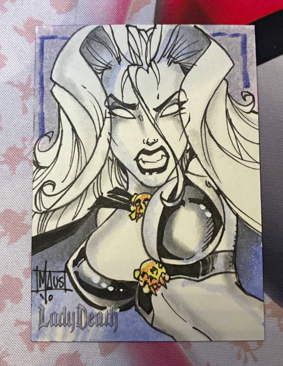 5FINITY 2011 Lady Death 1/1 RARE Sketch Card BILL Maus