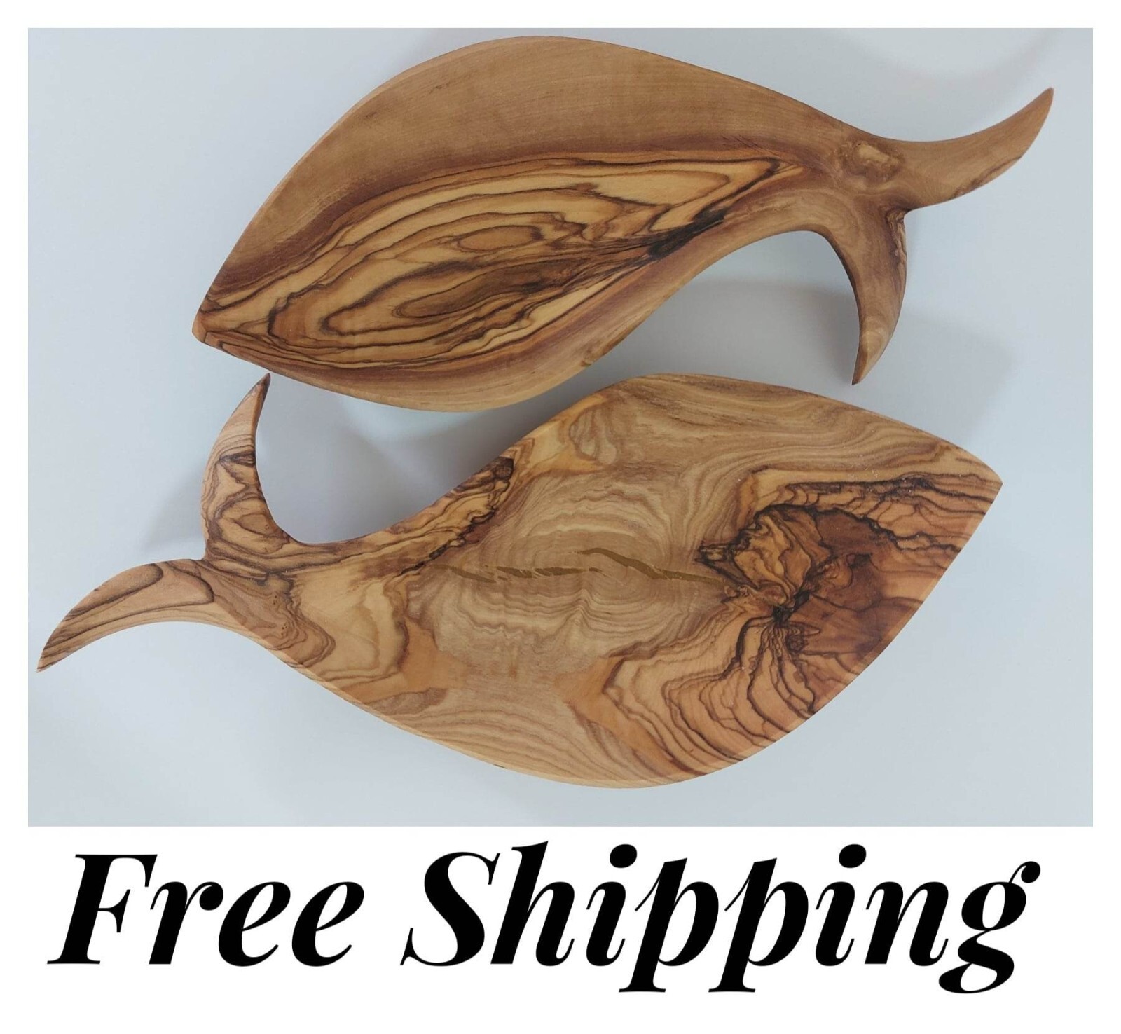 2 fish shaped all purpose plates set figure holy land olive wood hand carved 2 fish shaped all purpose plates set figure holy land olive wood hand carved