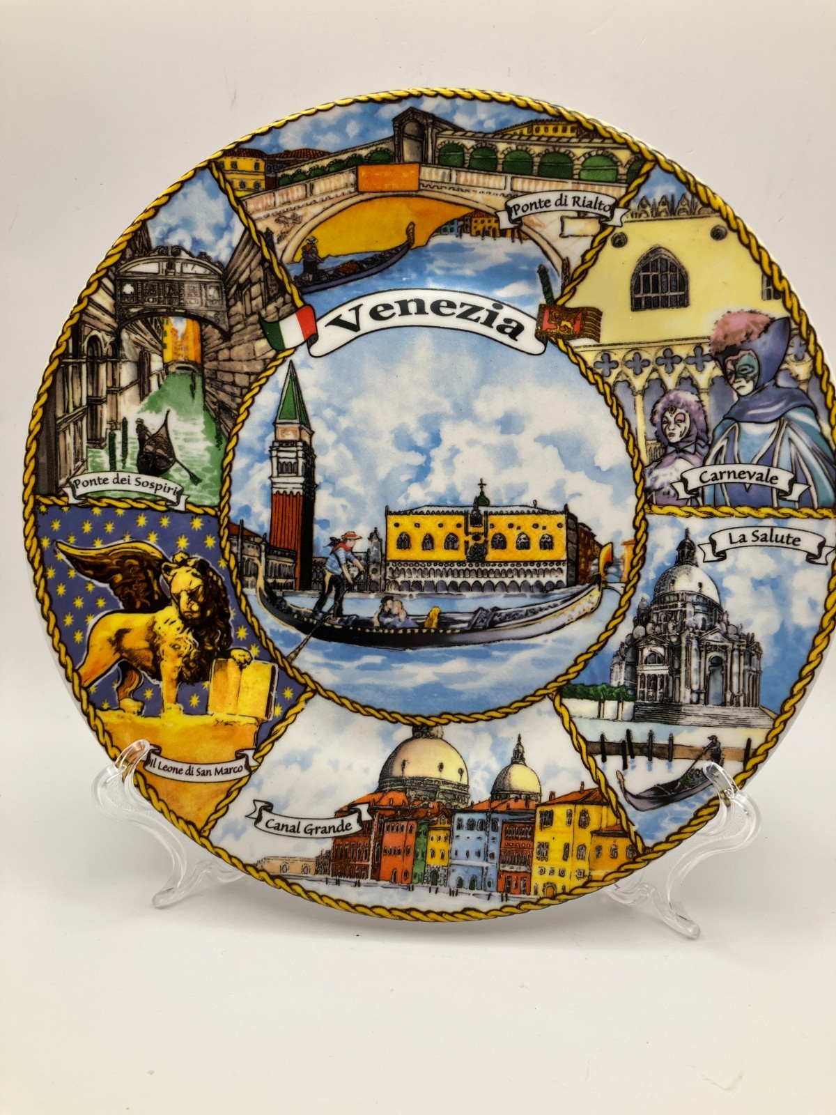 Venezia Venice Italy Souvenir Collector Plate Rialto Gondola Carnival 9\