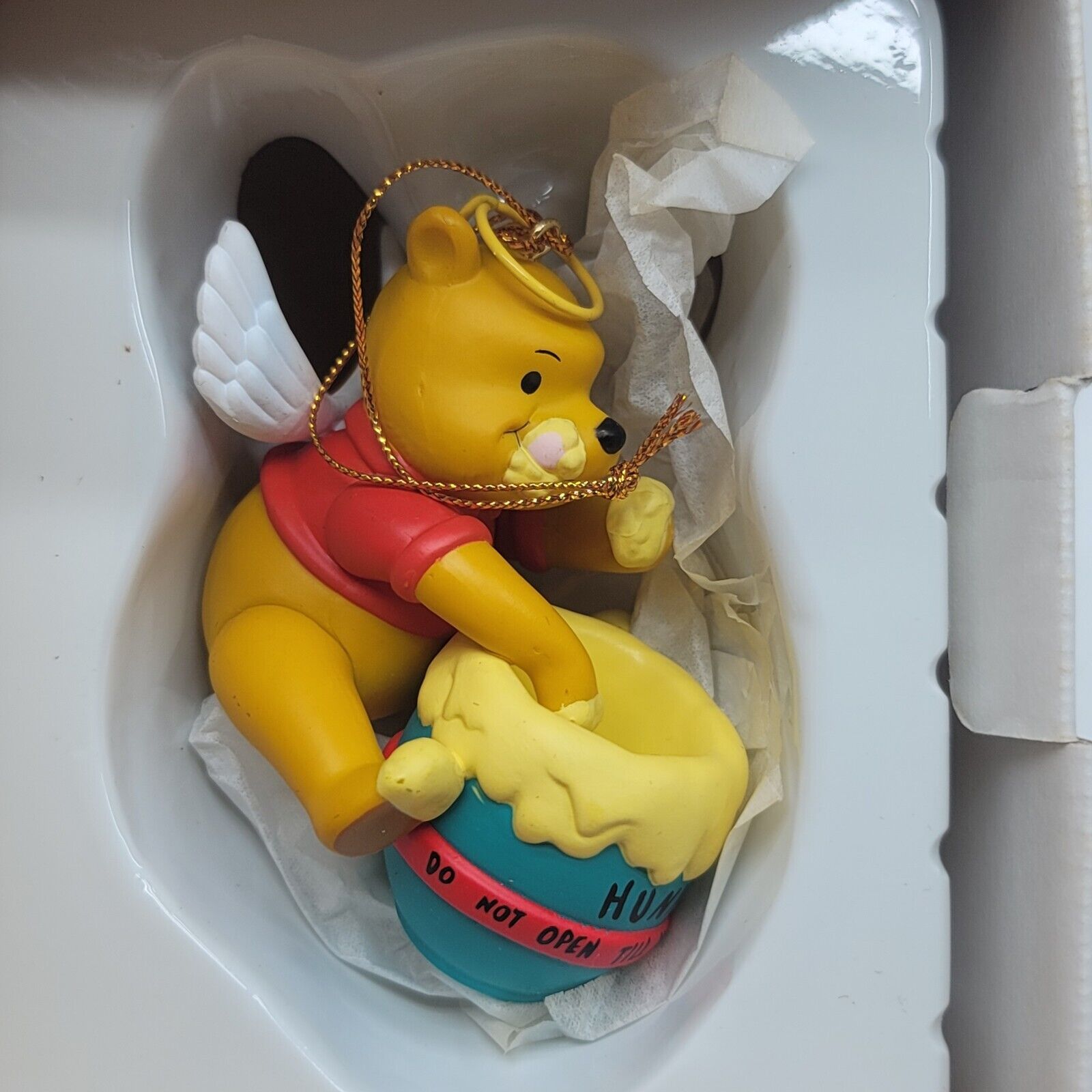 Vintage Grolier Disney Ornament 4904 DCO Winnie the Pooh Angel w/ Box 3 inches