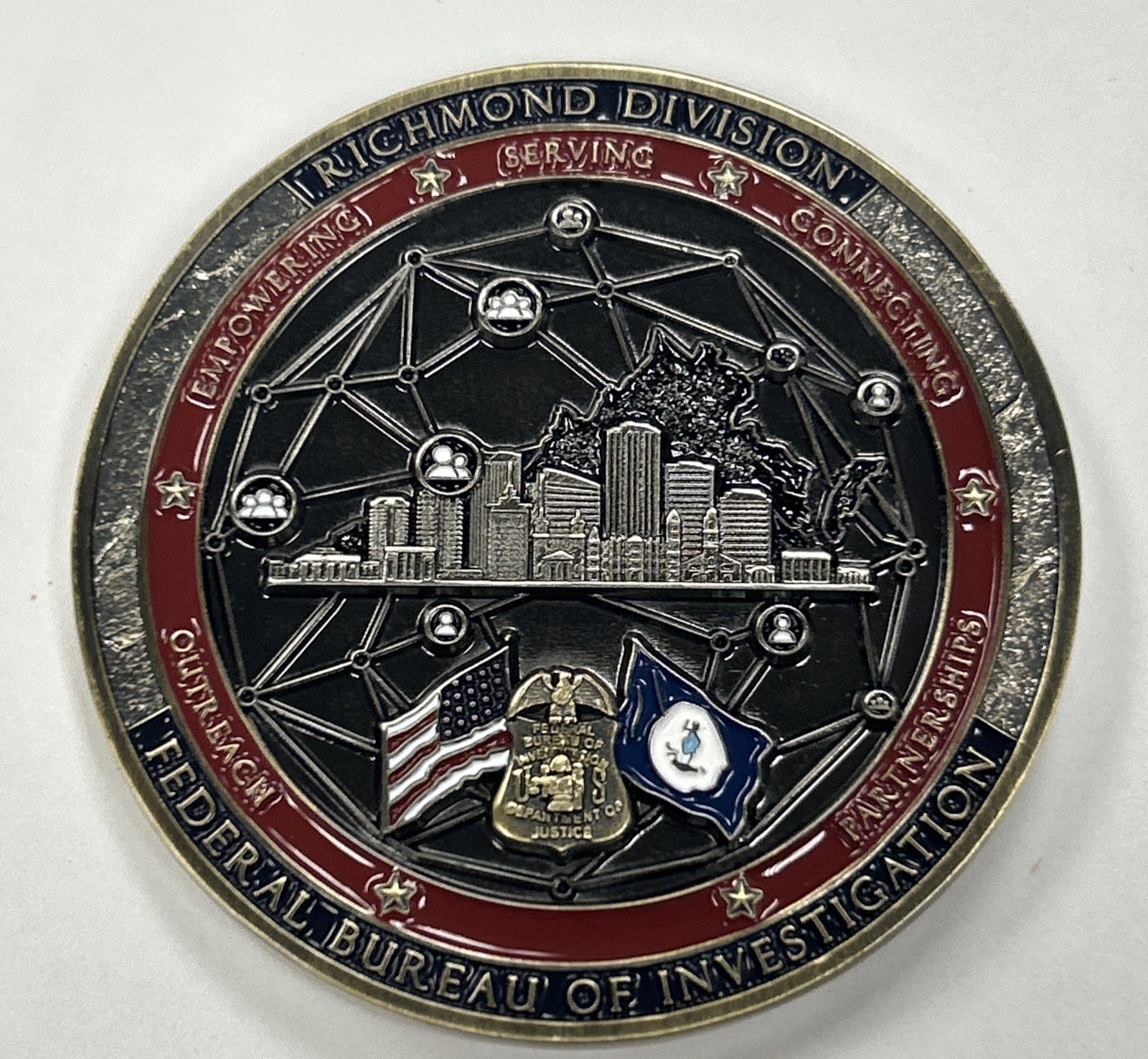 FBI Federal Bureau Of Investigation Richmond Division Outreach Challenge Coin FBI Federal Bureau Of Investigation Richmond Division Outreach Challenge Coin