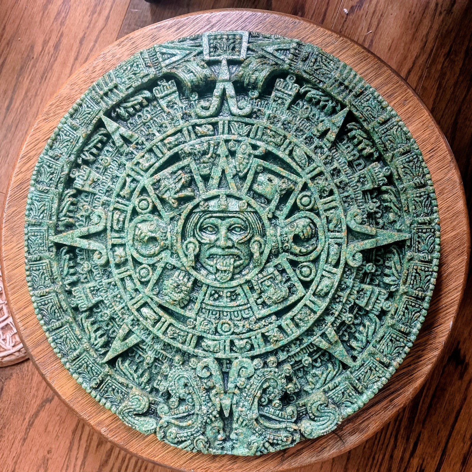Vintage Large 16β Mayan Calendar Crush Malachite Stone Wall Hanging Aztec π Vintage Large 16β Mayan Calendar Crush Malachite Stone Wall Hanging Aztec π