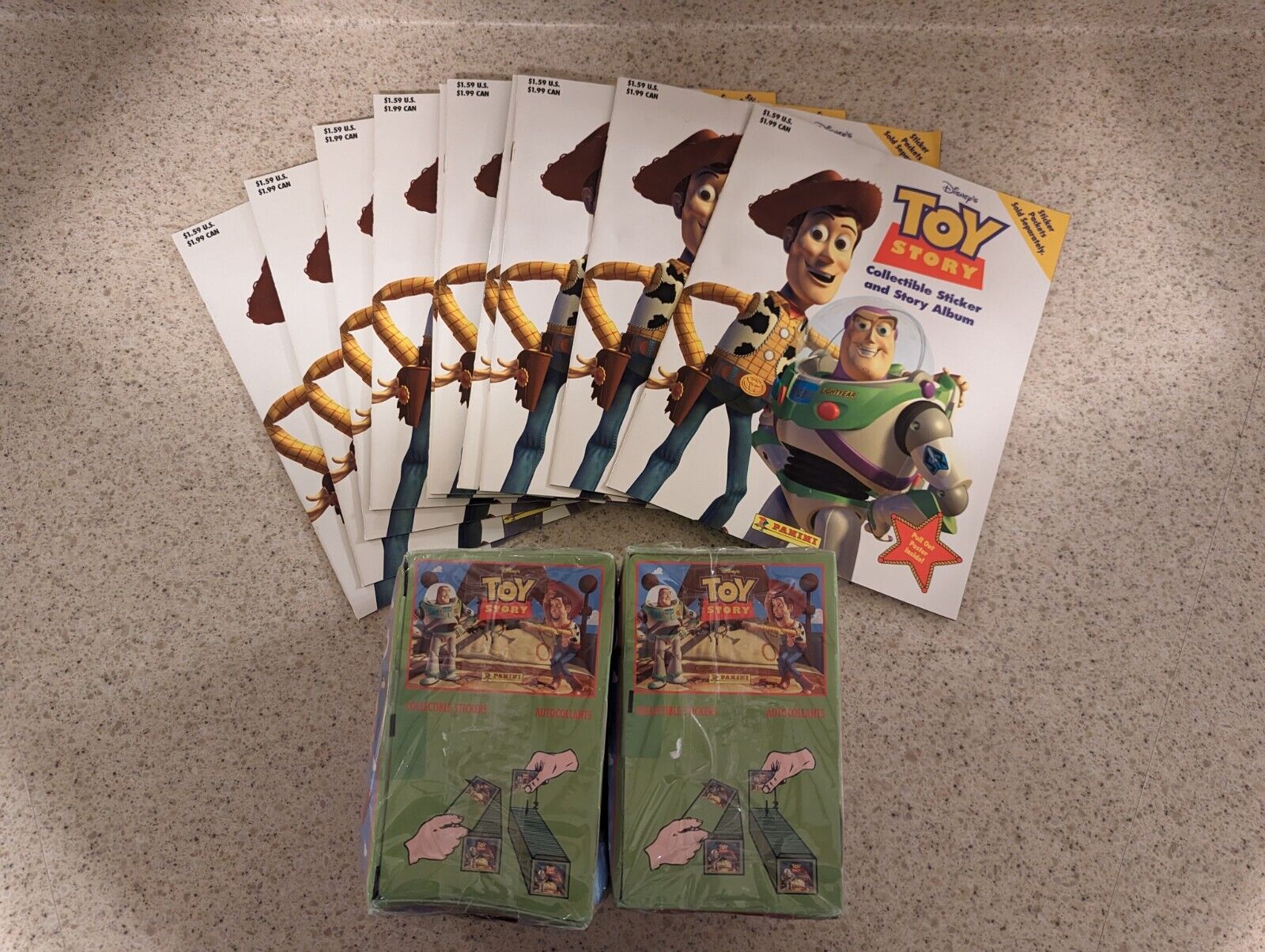 TOY STORY 1996 PANINI STICKER ALBUM X 10 WITH 200 PACKS OF STICKERS SEALED NEW