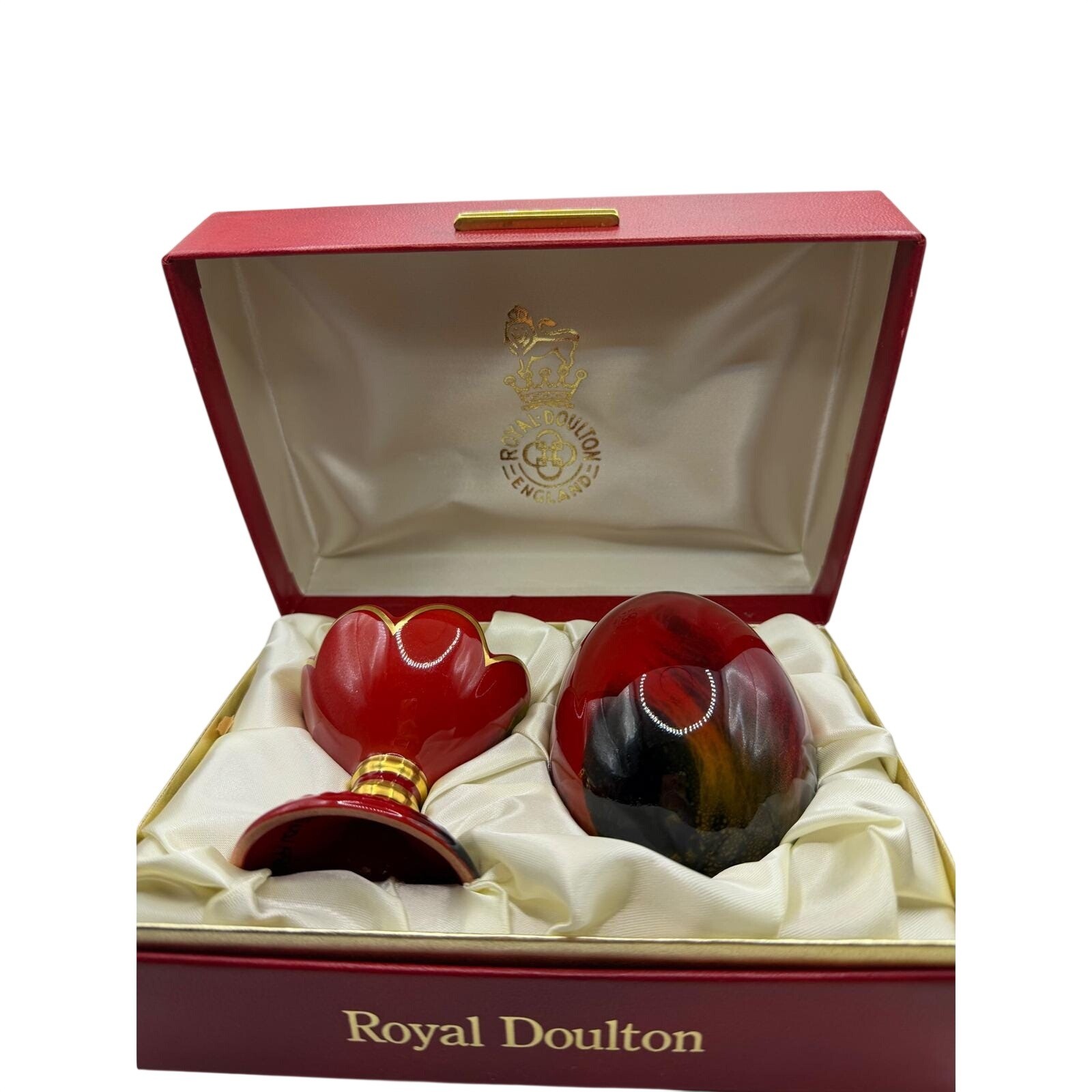 Royal Doulton Flambe Egg and Stand Limited Edition Signed Michael Doulton 1980