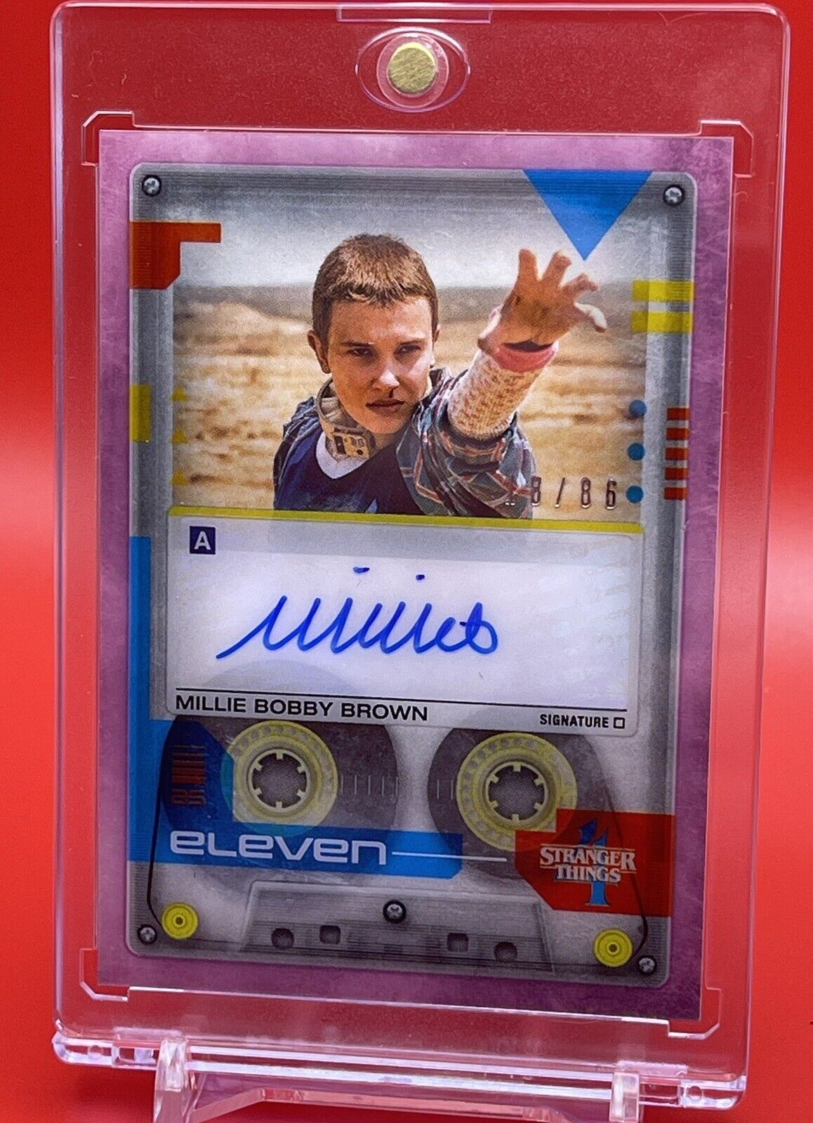 Rare Stranger Things Season 4 Eleven Millie Bobby Brown Auto Cassette Card /86