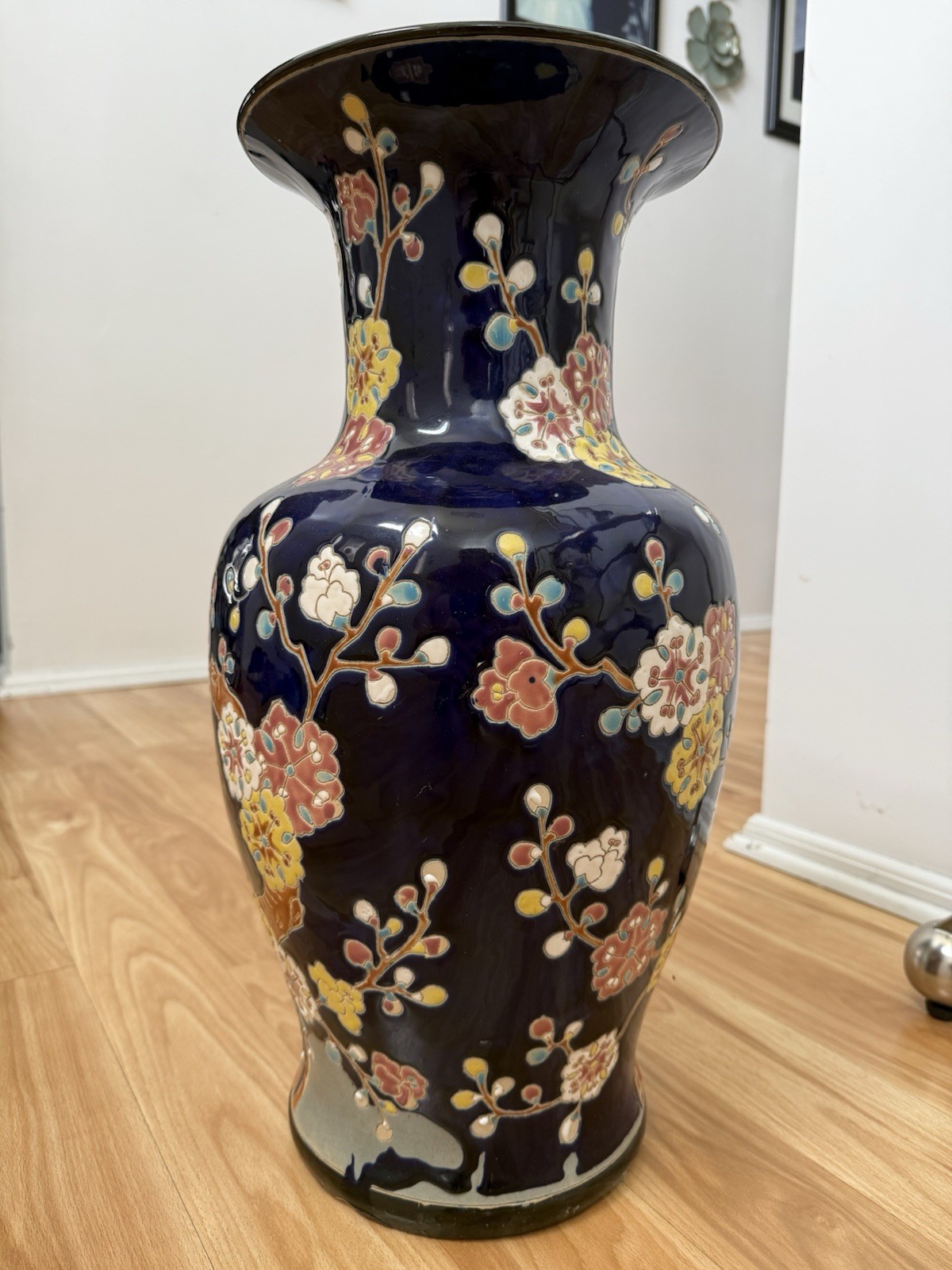 Beautiful Antique Vintage Asian Cobalt Blue Large Ceramic Vase Circa 1920s Rare Beautiful Antique Vintage Asian Cobalt Blue Large Ceramic Vase Circa 1920s Rare