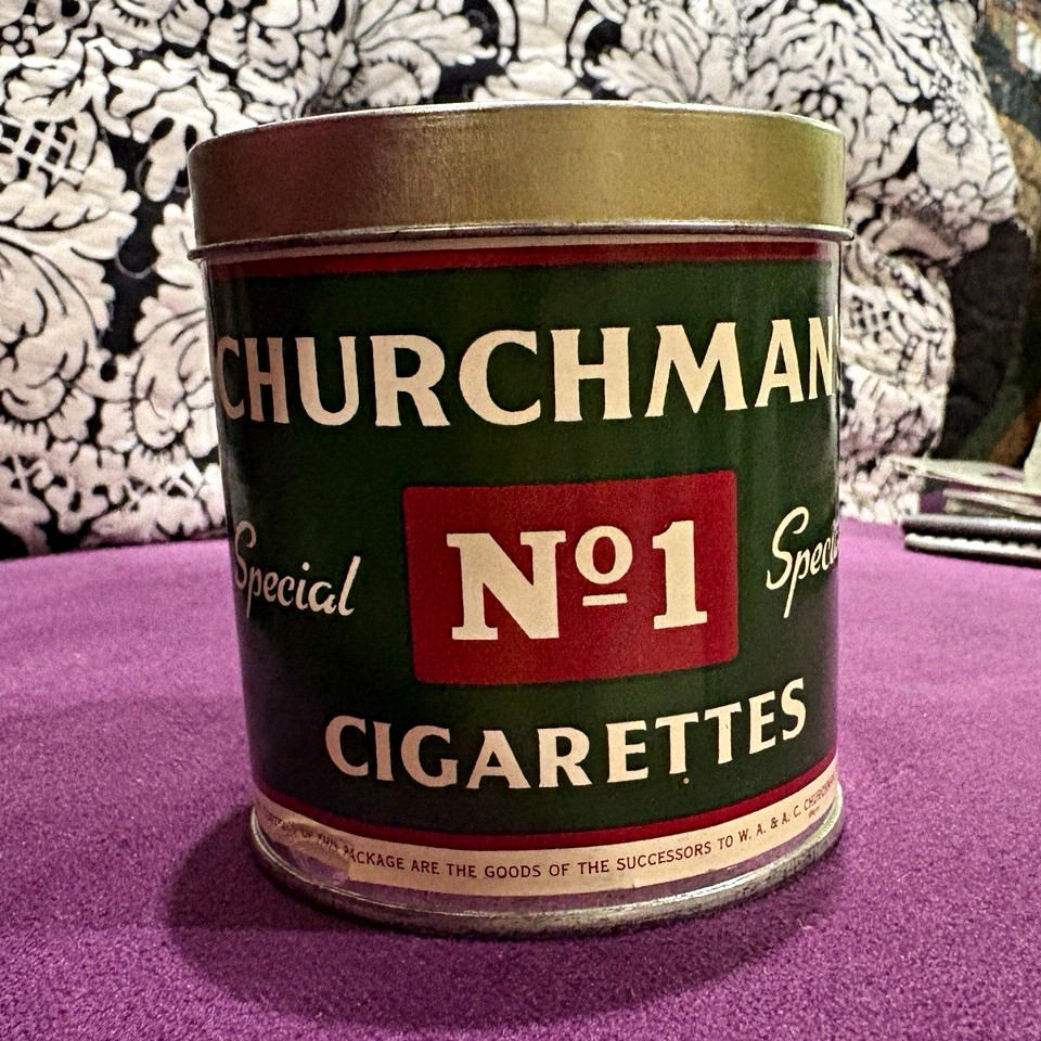 Churchman's No. 1 Special Cigarettes Round Tin Can.
