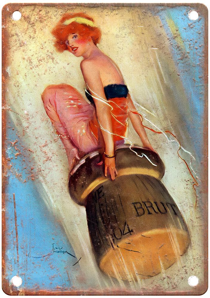 MAYER, Lou Grape-Shot, Brut, c 1915 Vintage Liquor Poster Retro Look Sign E1091