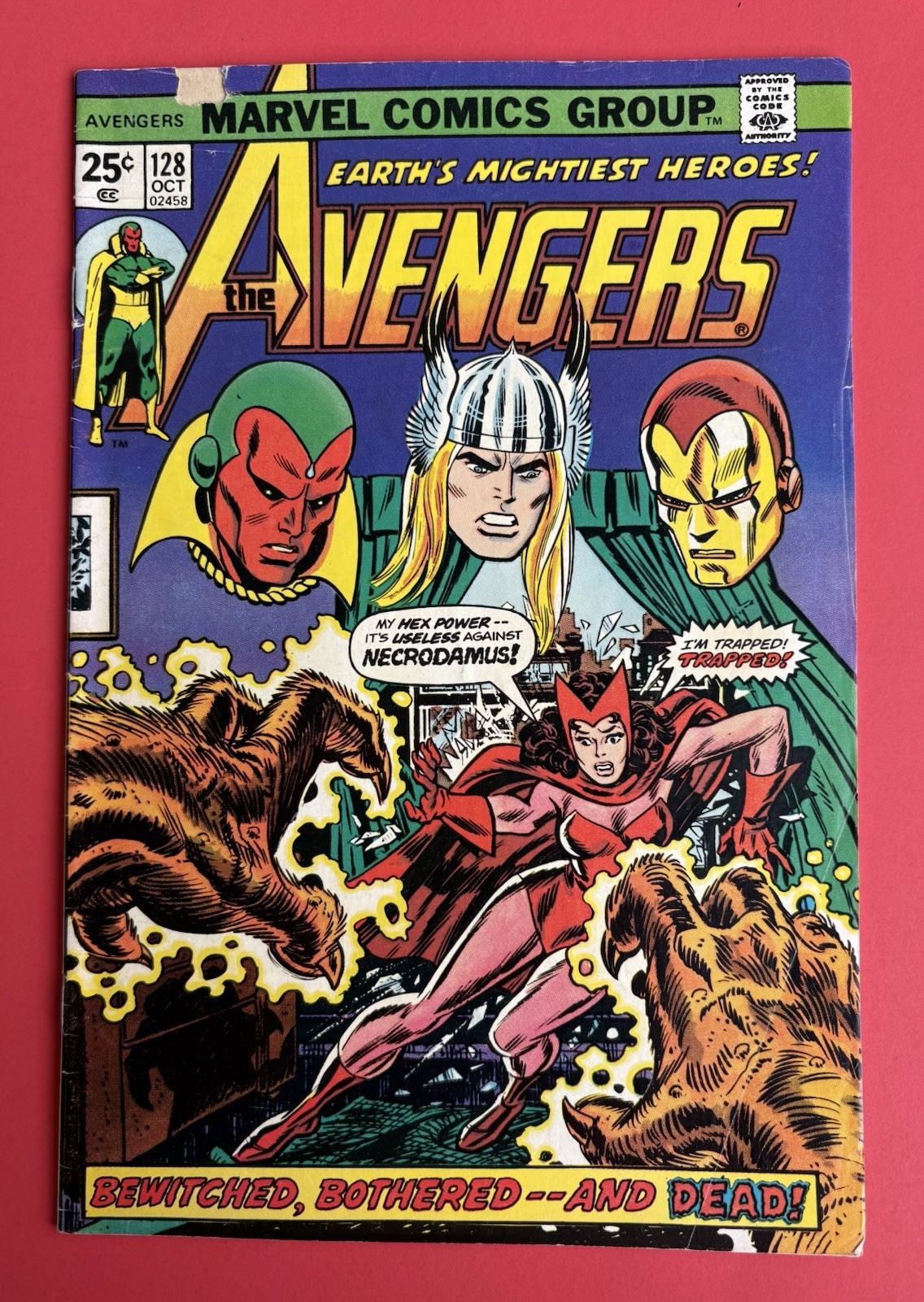 The Avengers #128 (Marvel Comics October 1974) Agatha Harkness. MVS Intact. G. The Avengers #128 (Marvel Comics October 1974) Agatha Harkness. MVS Intact. G.