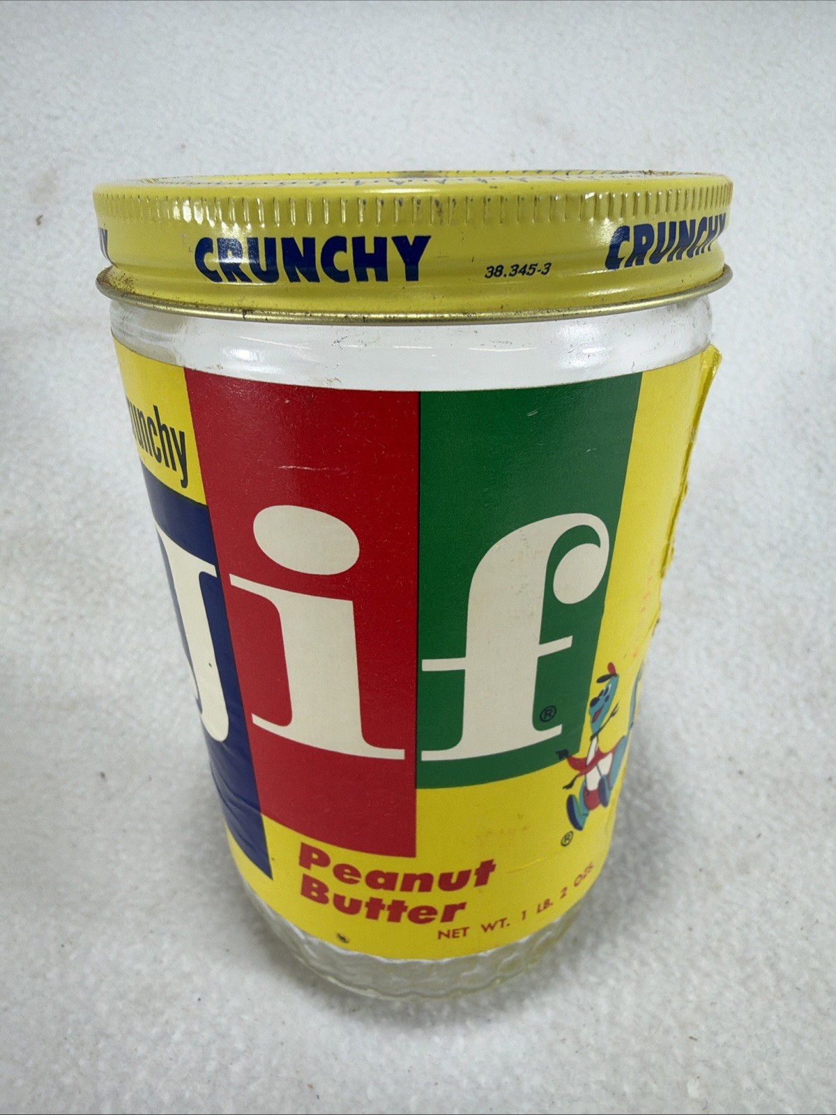 Vintage 1960’s JIF Crunchy Peanut Butter Jifaroo Kangaroo Empty Glass Jar 1 lb Vintage 1960’s JIF Crunchy Peanut Butter Jifaroo Kangaroo Empty Glass Jar 1 lb